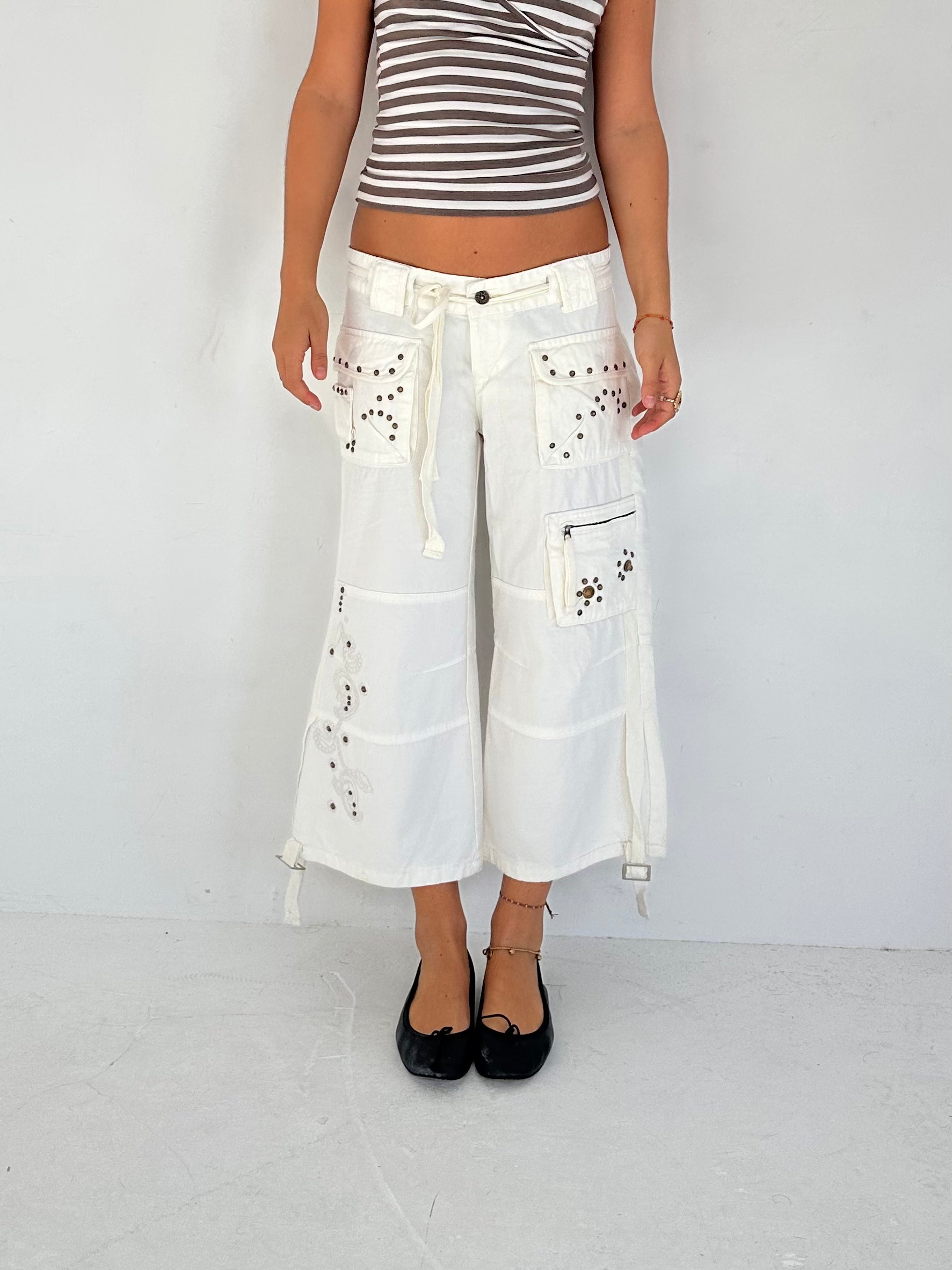 cargo capri pants — size s/m