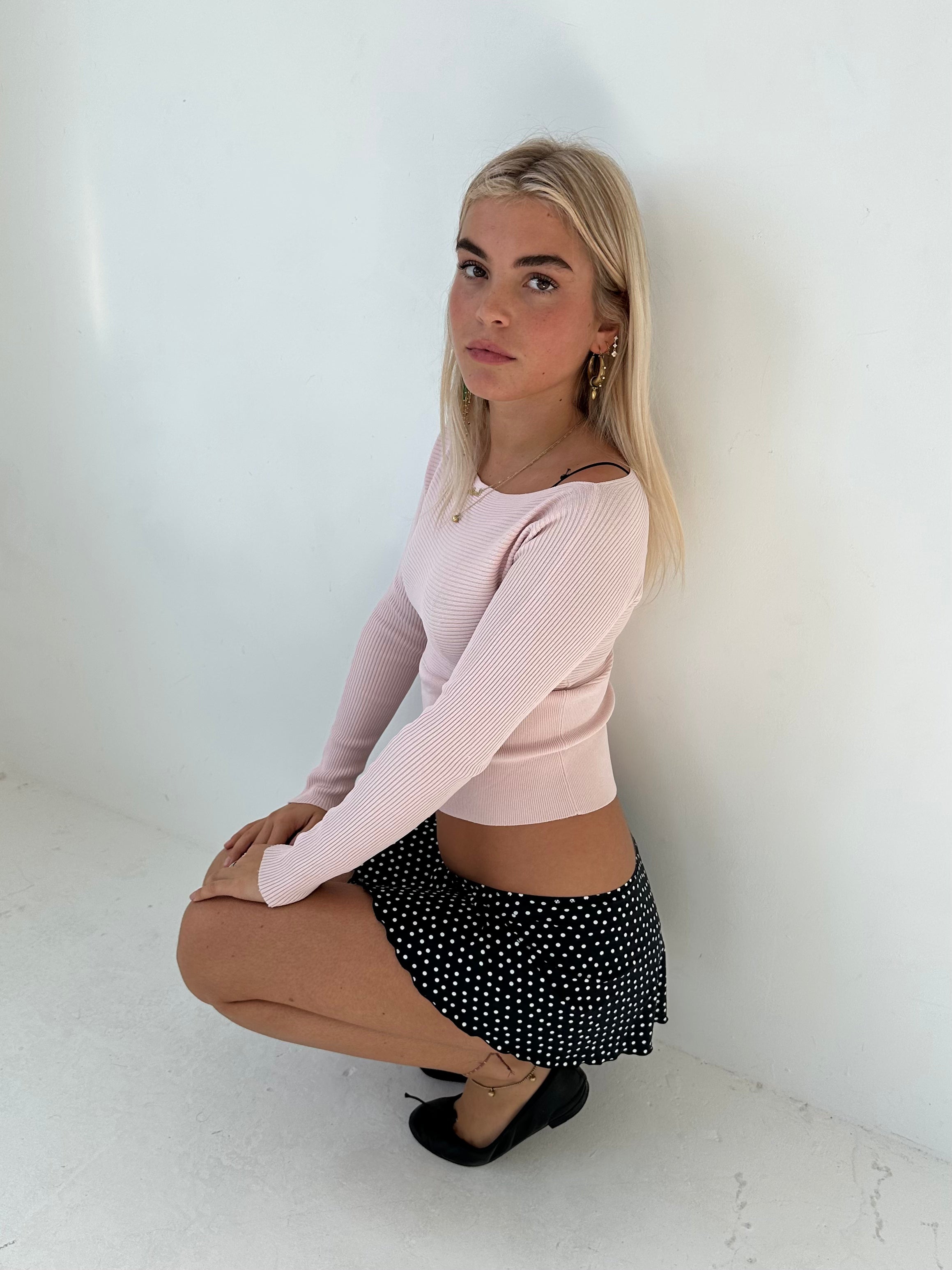 polka dot mini skirt — size xs