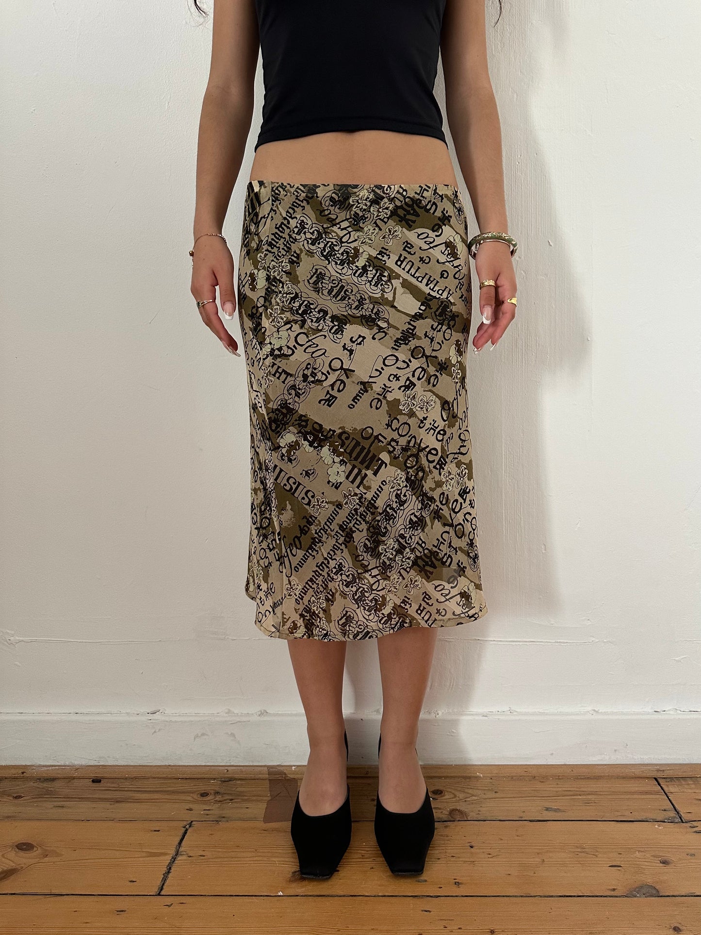 90's Graphic Midi Skirt | Size S