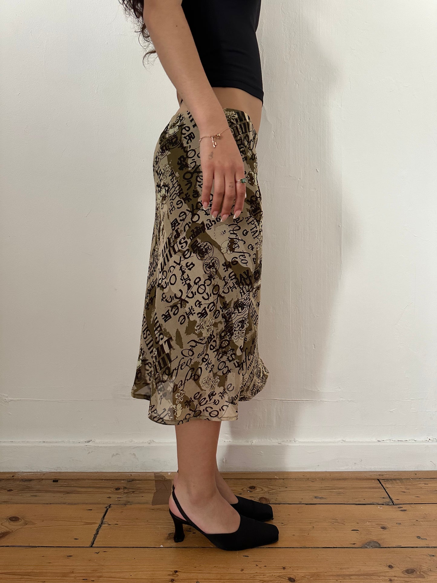 90's Graphic Midi Skirt | Size S