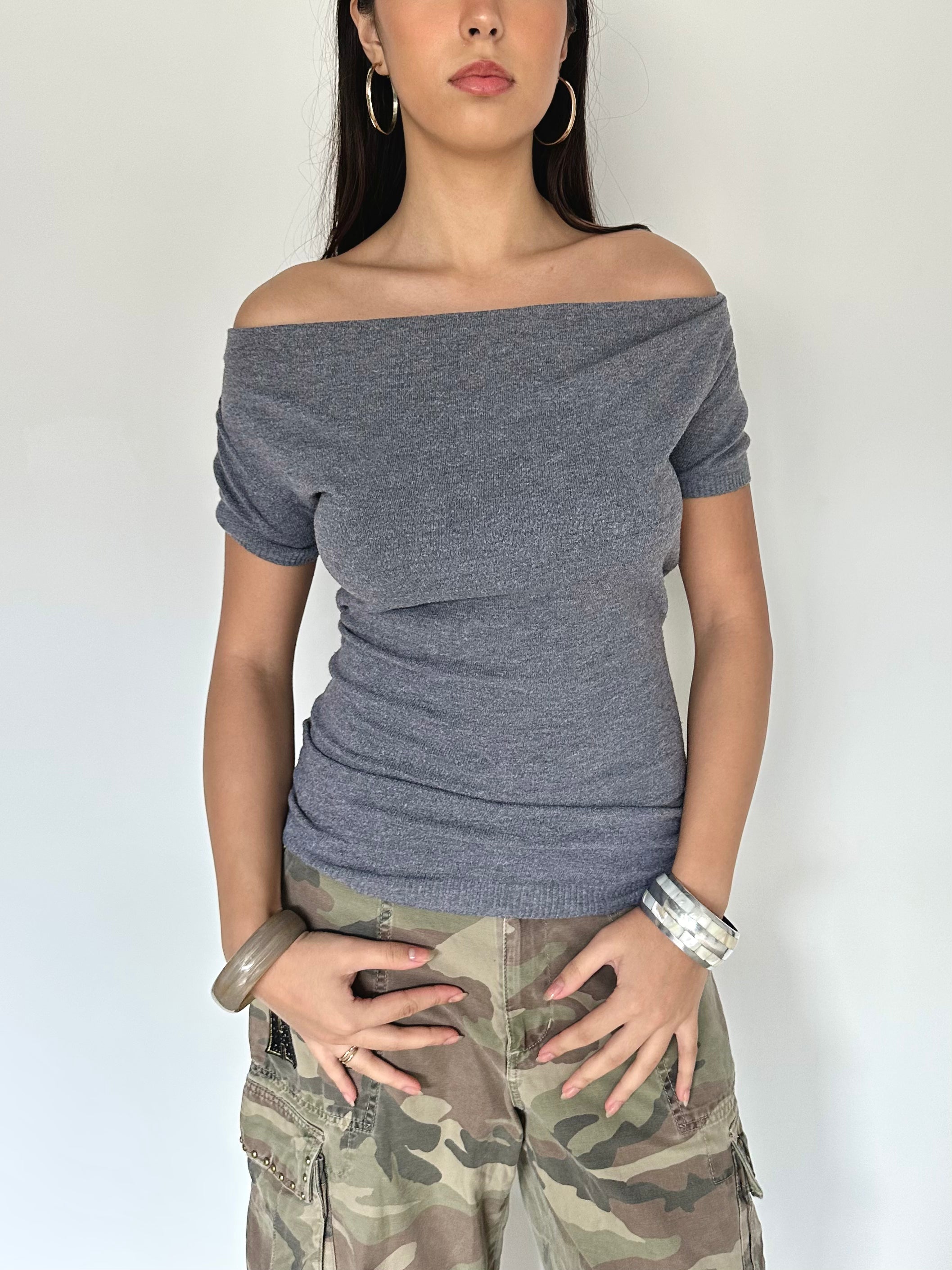 asymmetric knit top — size s