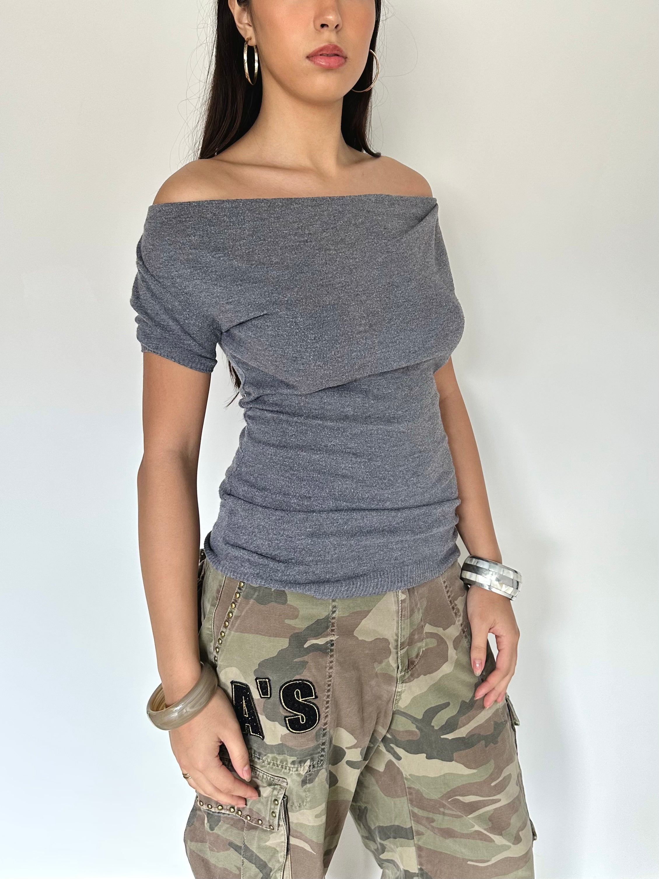 asymmetric knit top — size s