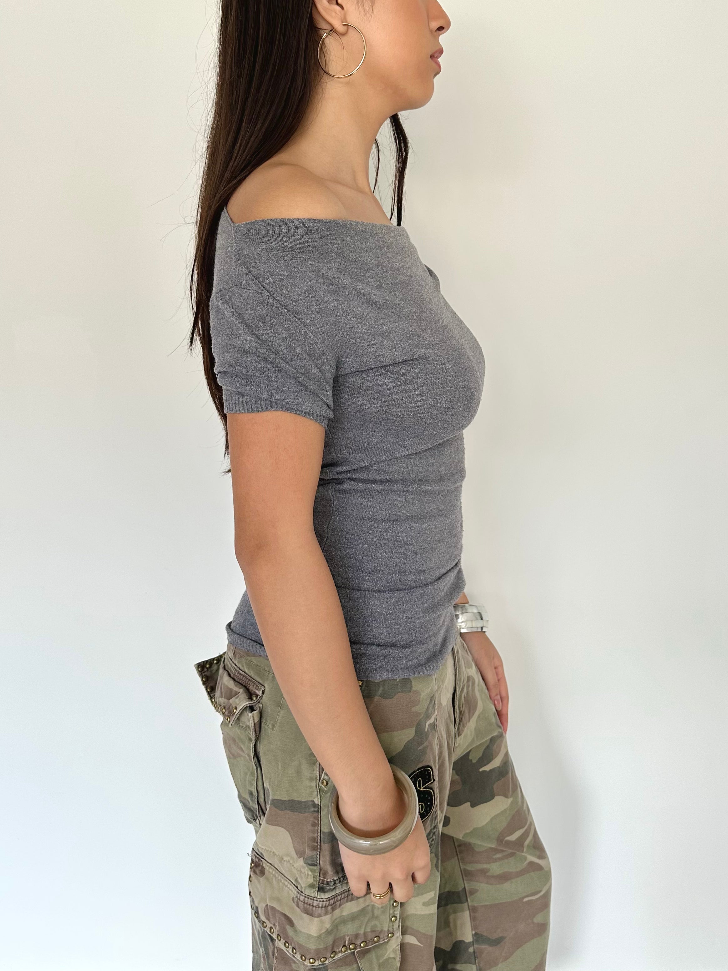 asymmetric knit top — size s