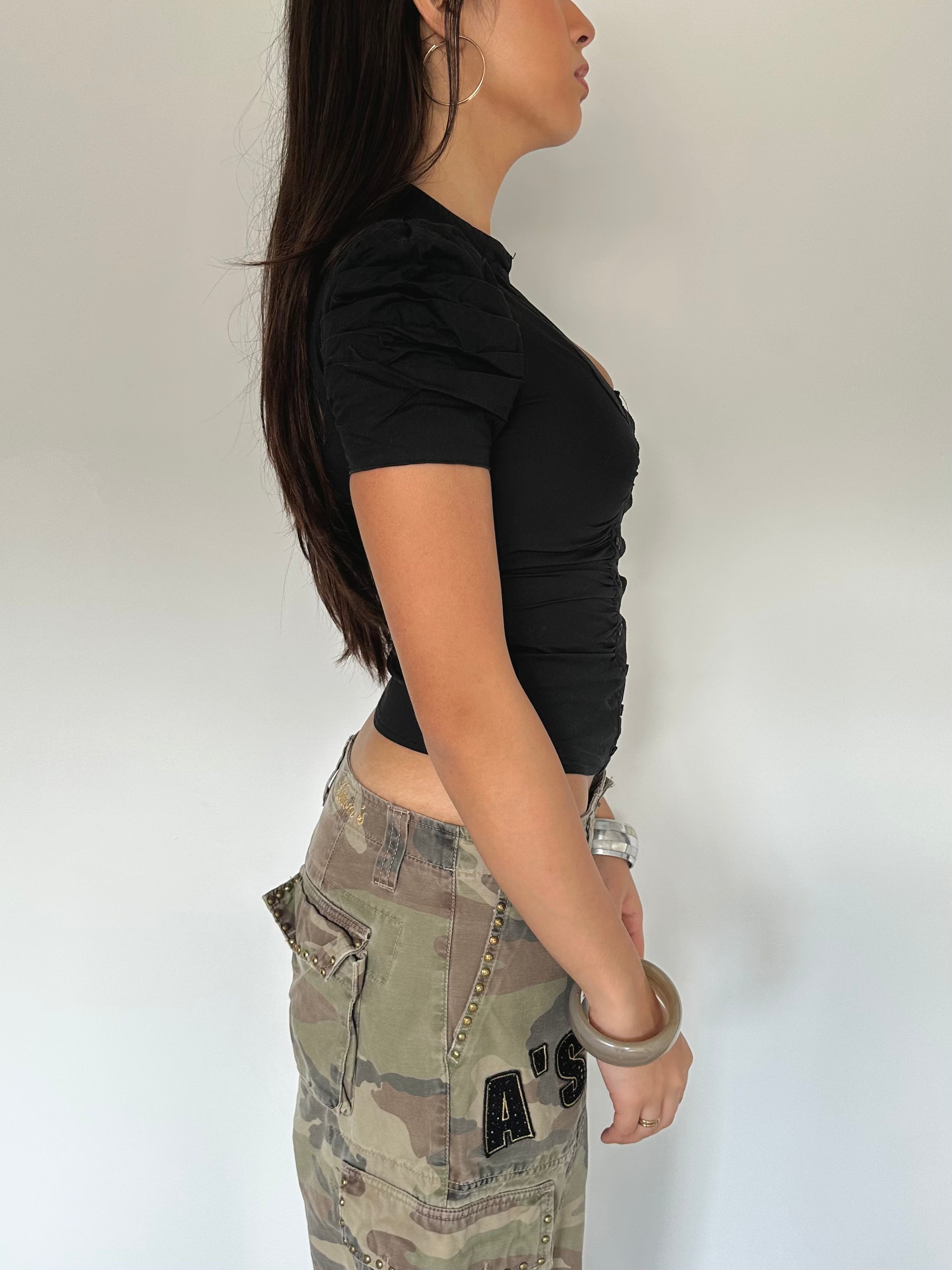 pea coat style shirt — size xs/s