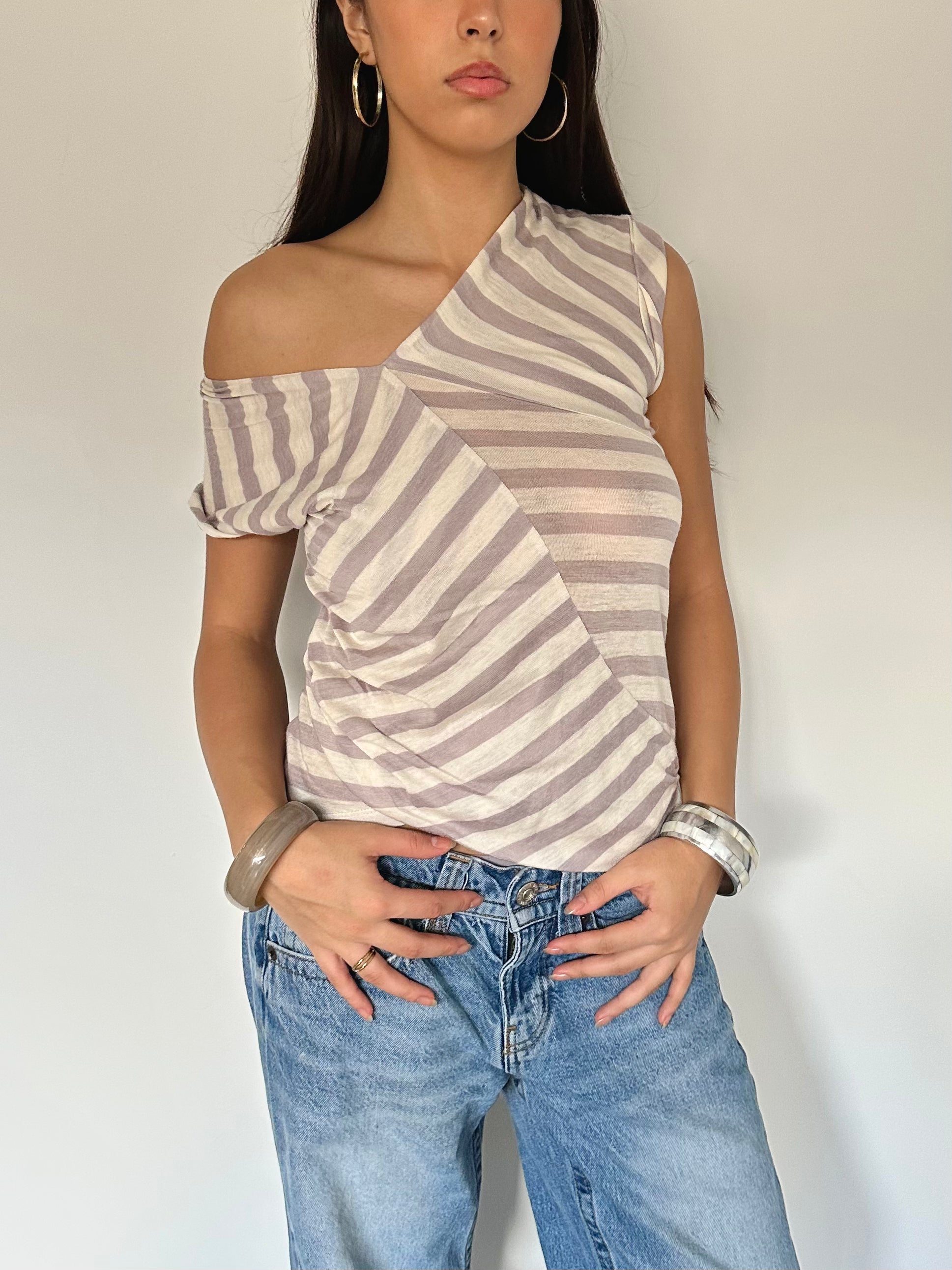 stripe knit top — size s/m