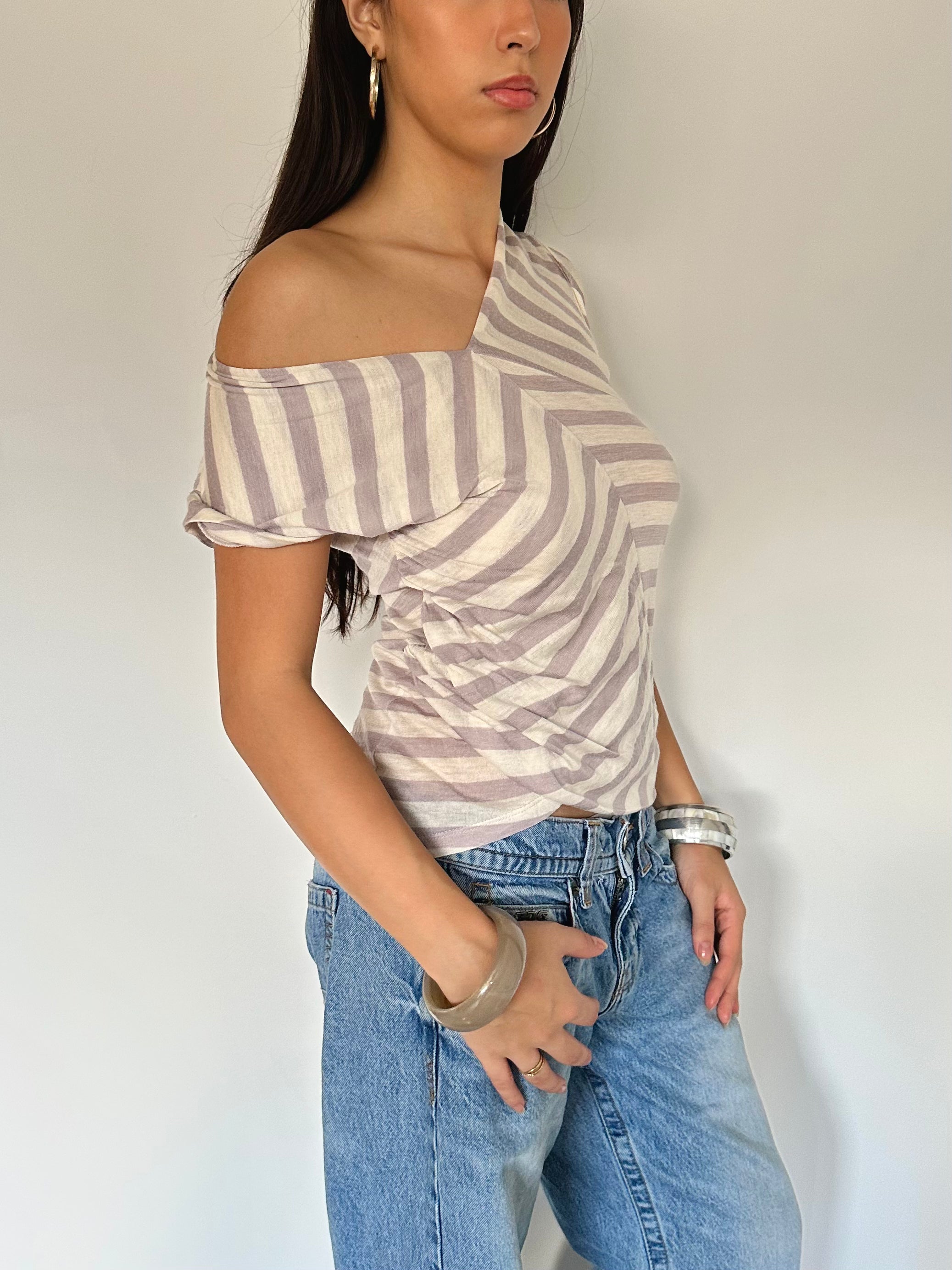 stripe knit top — size s/m