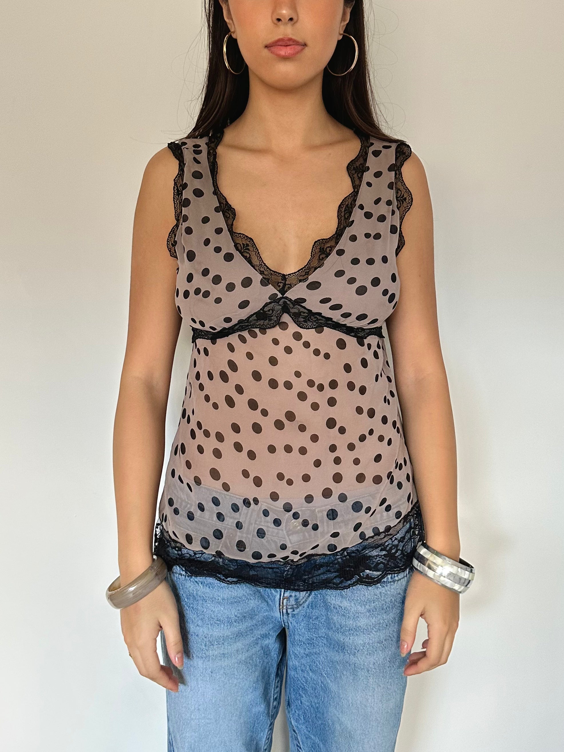 polka dot top — size s
