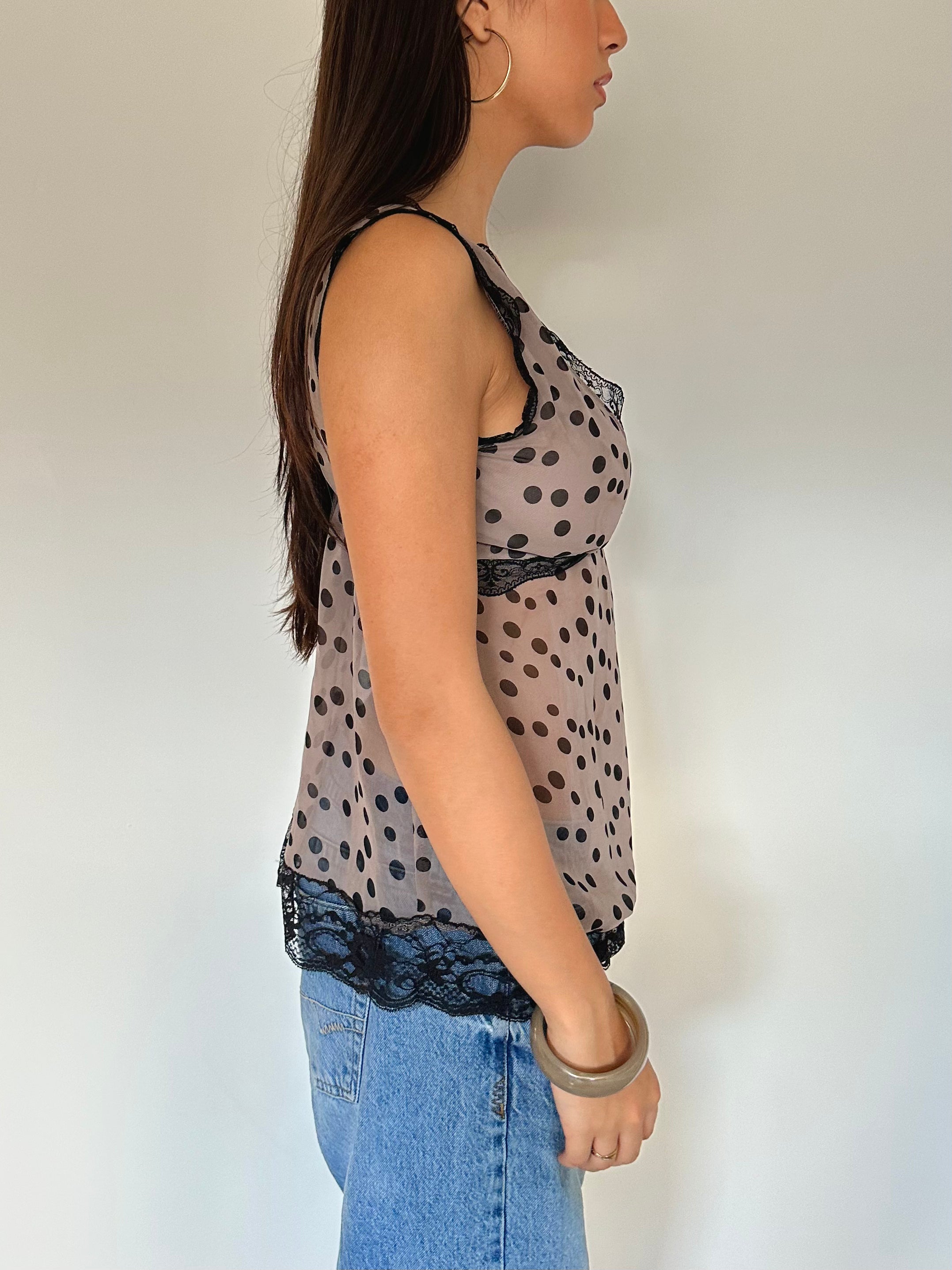 polka dot top — size s