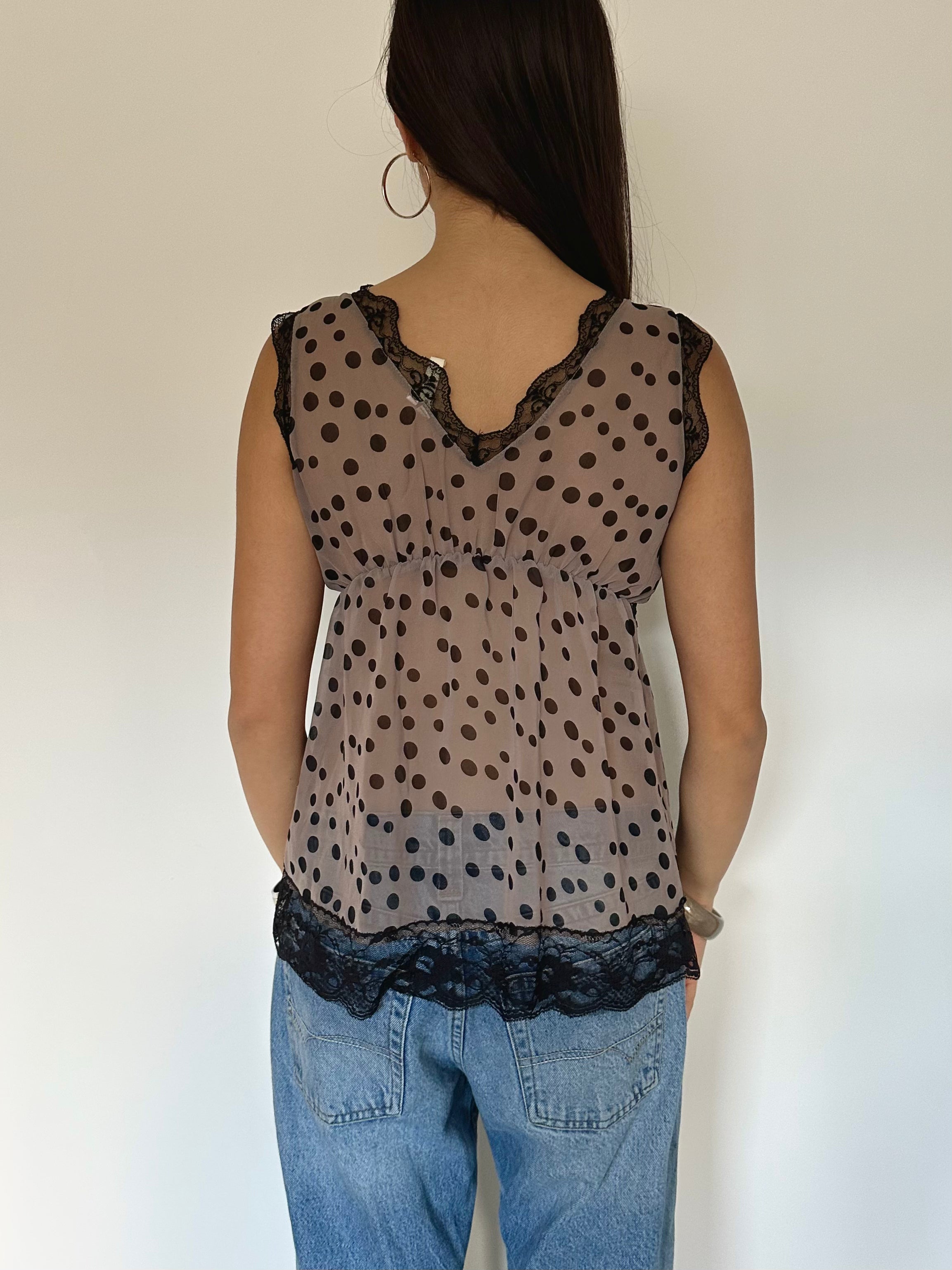 polka dot top — size s