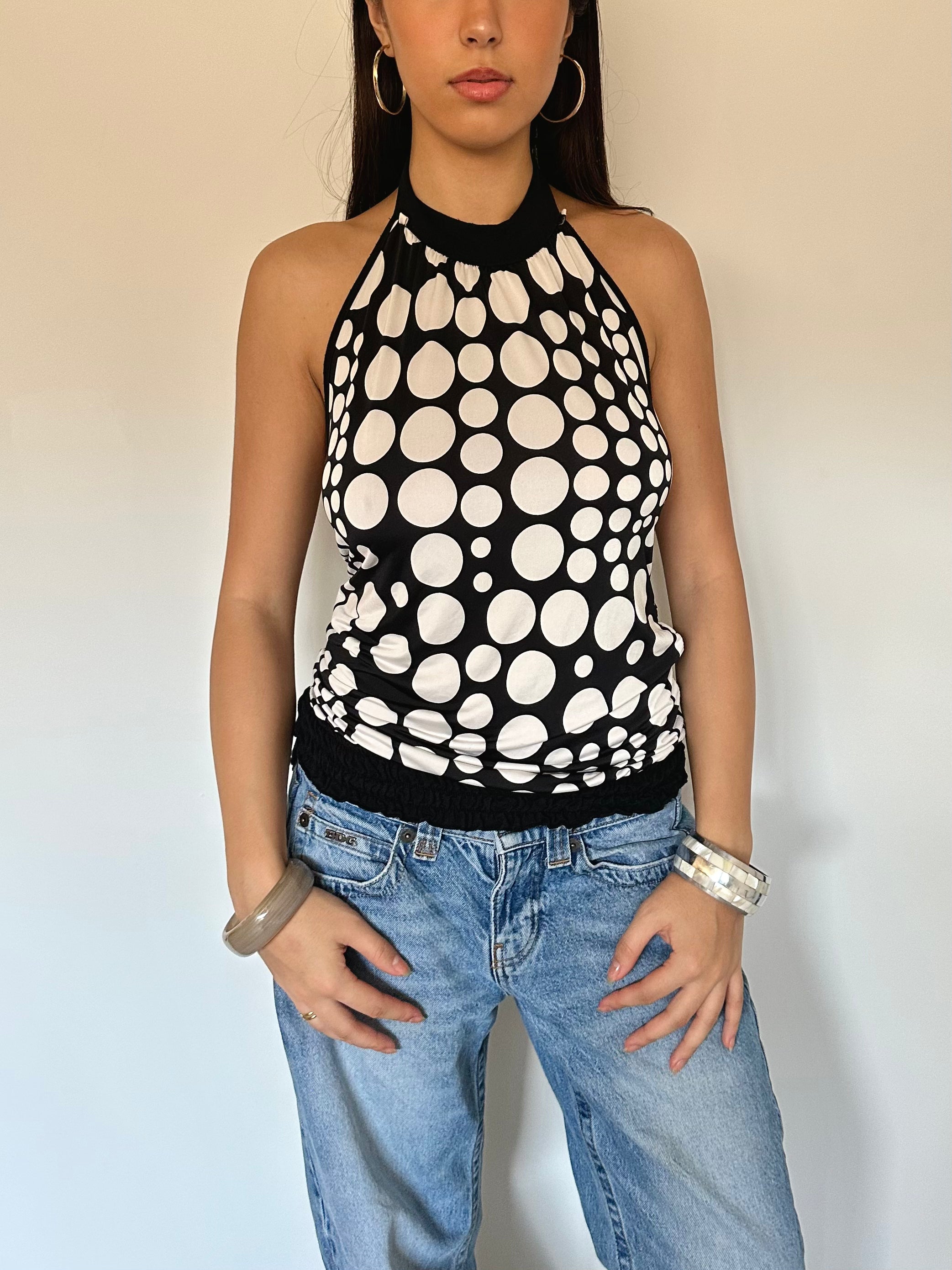 polka dot top — size s
