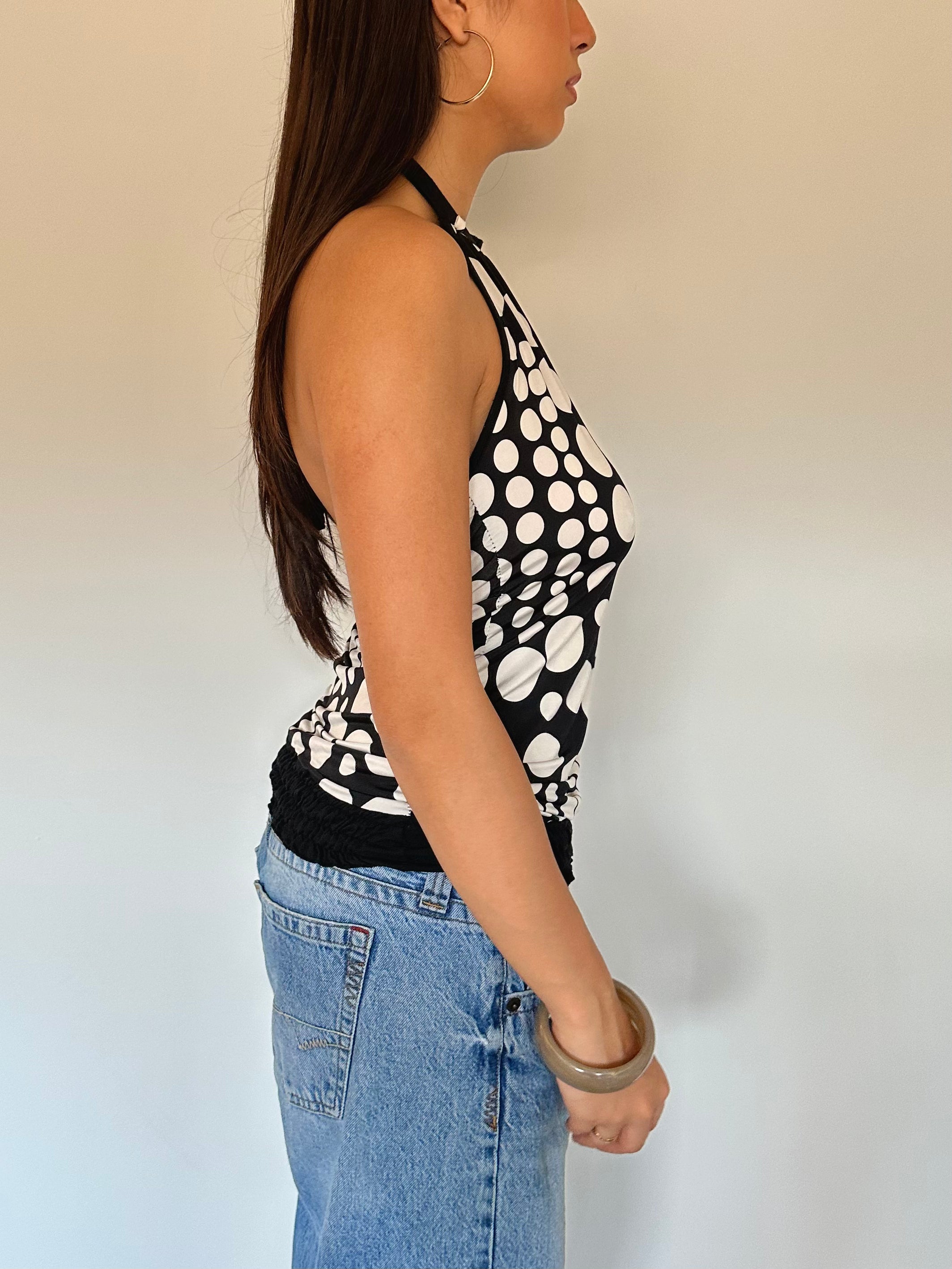 polka dot top — size s