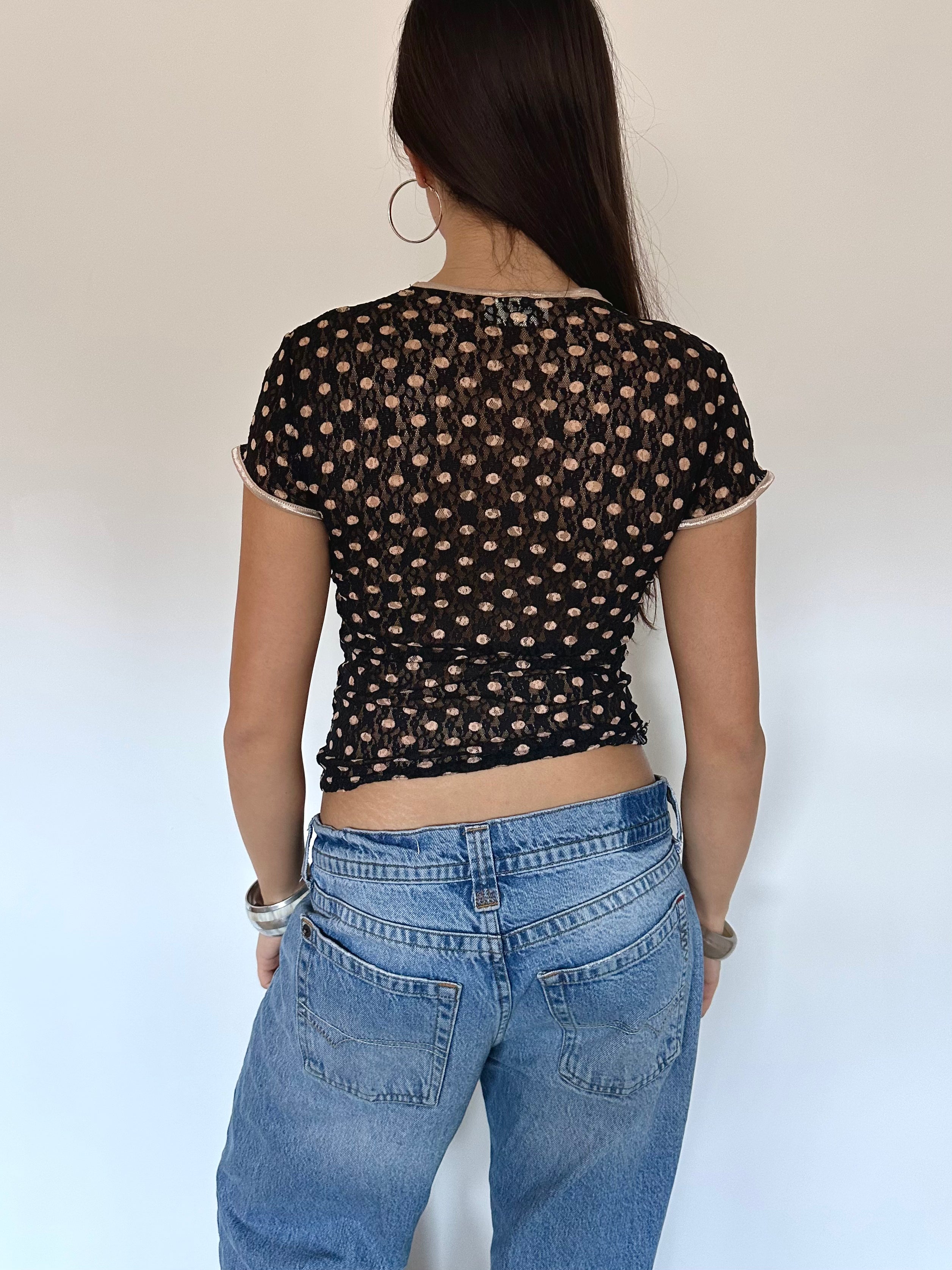 polka dot top — size s
