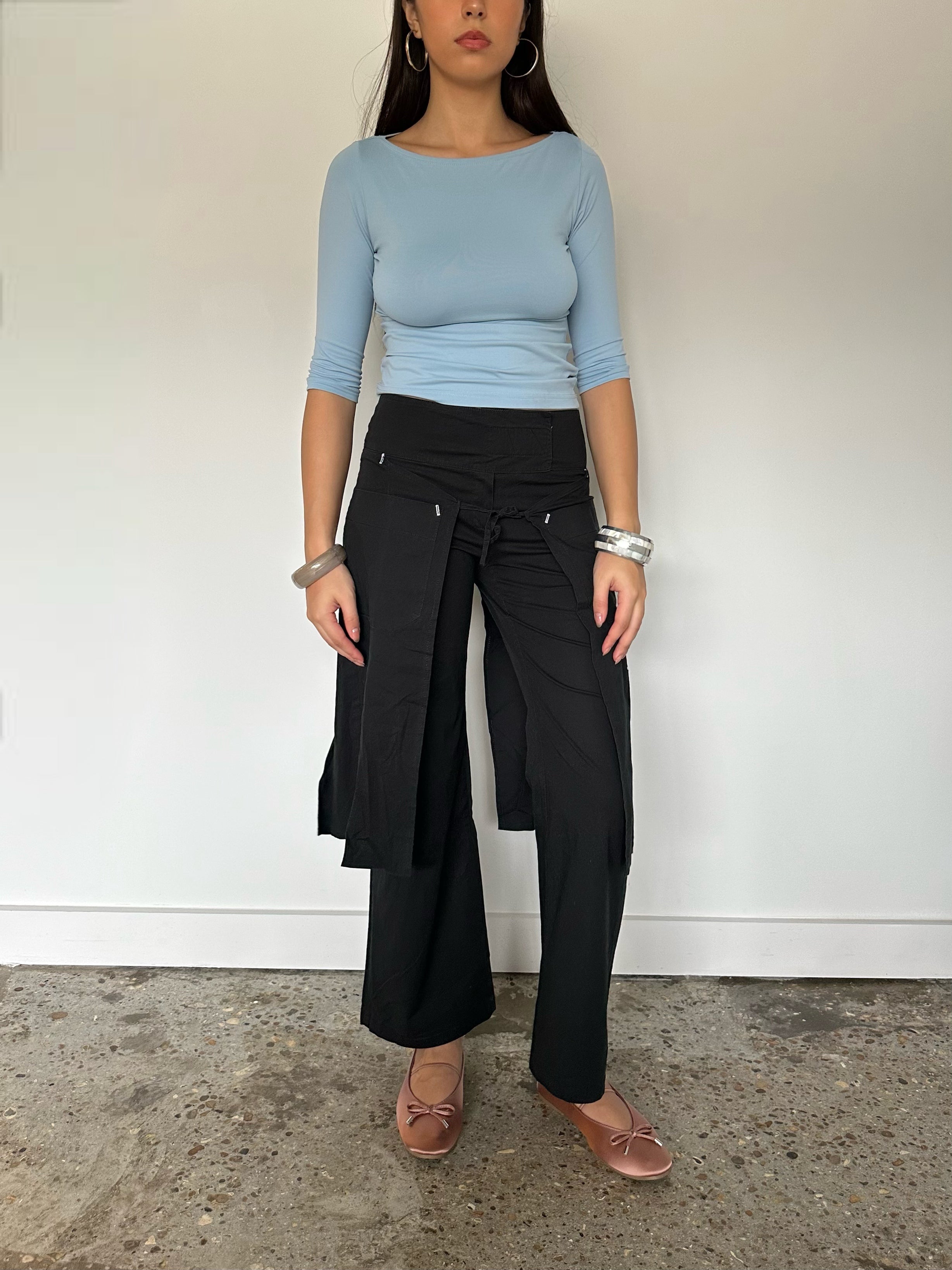apron layered trousers — size xxs/xs