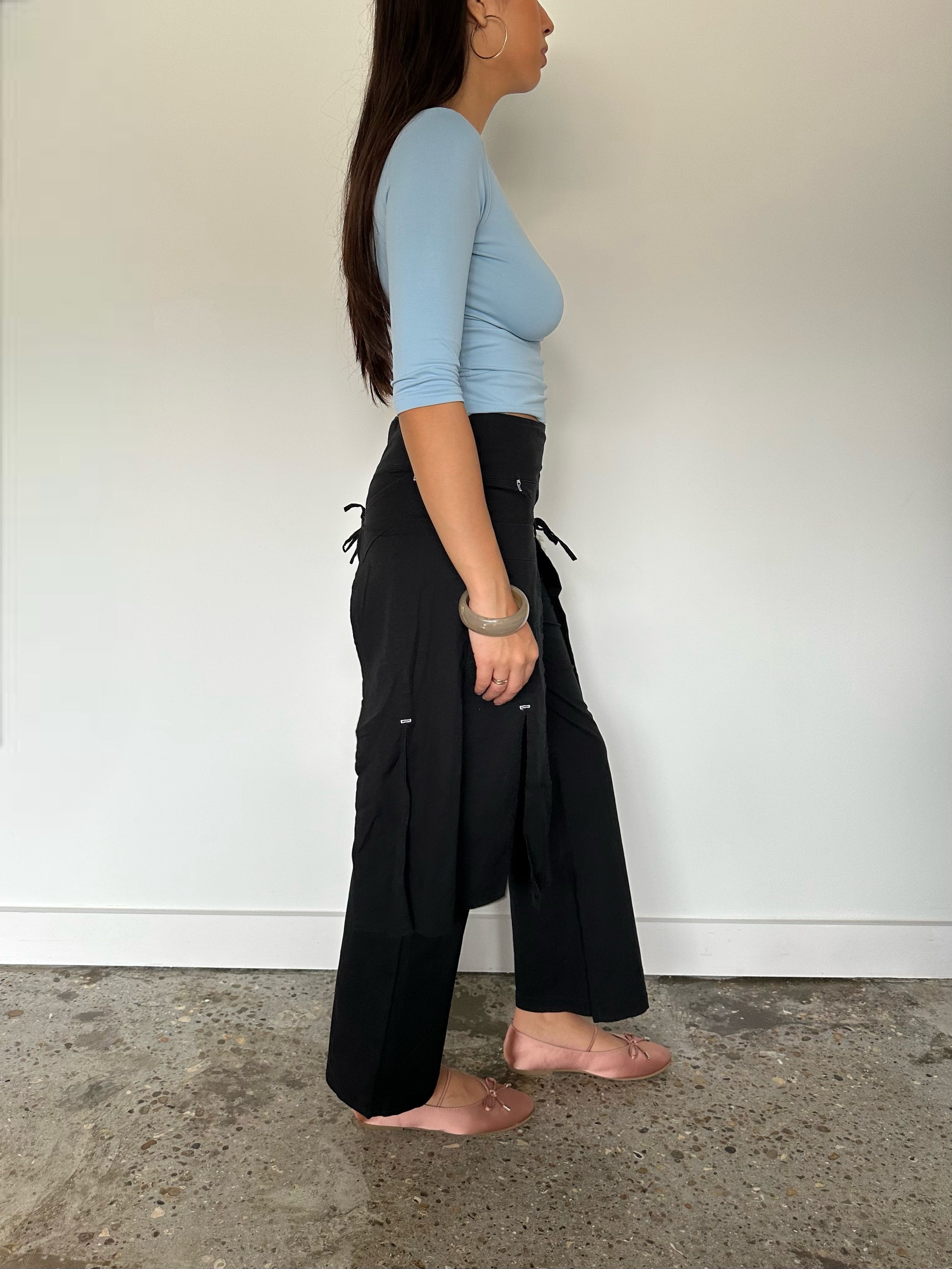 apron layered trousers — size xxs/xs