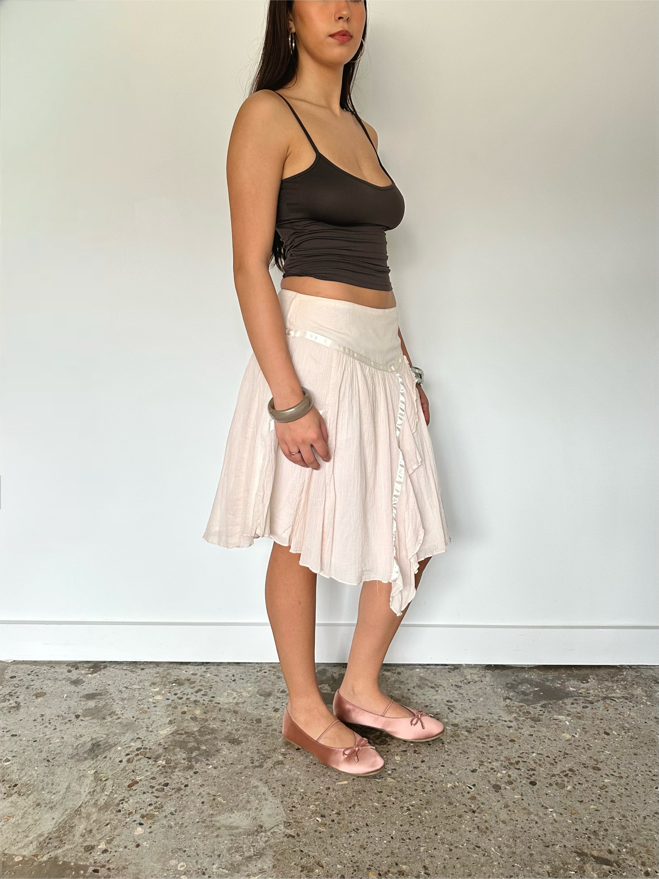 asymmetric midi skirt — size s