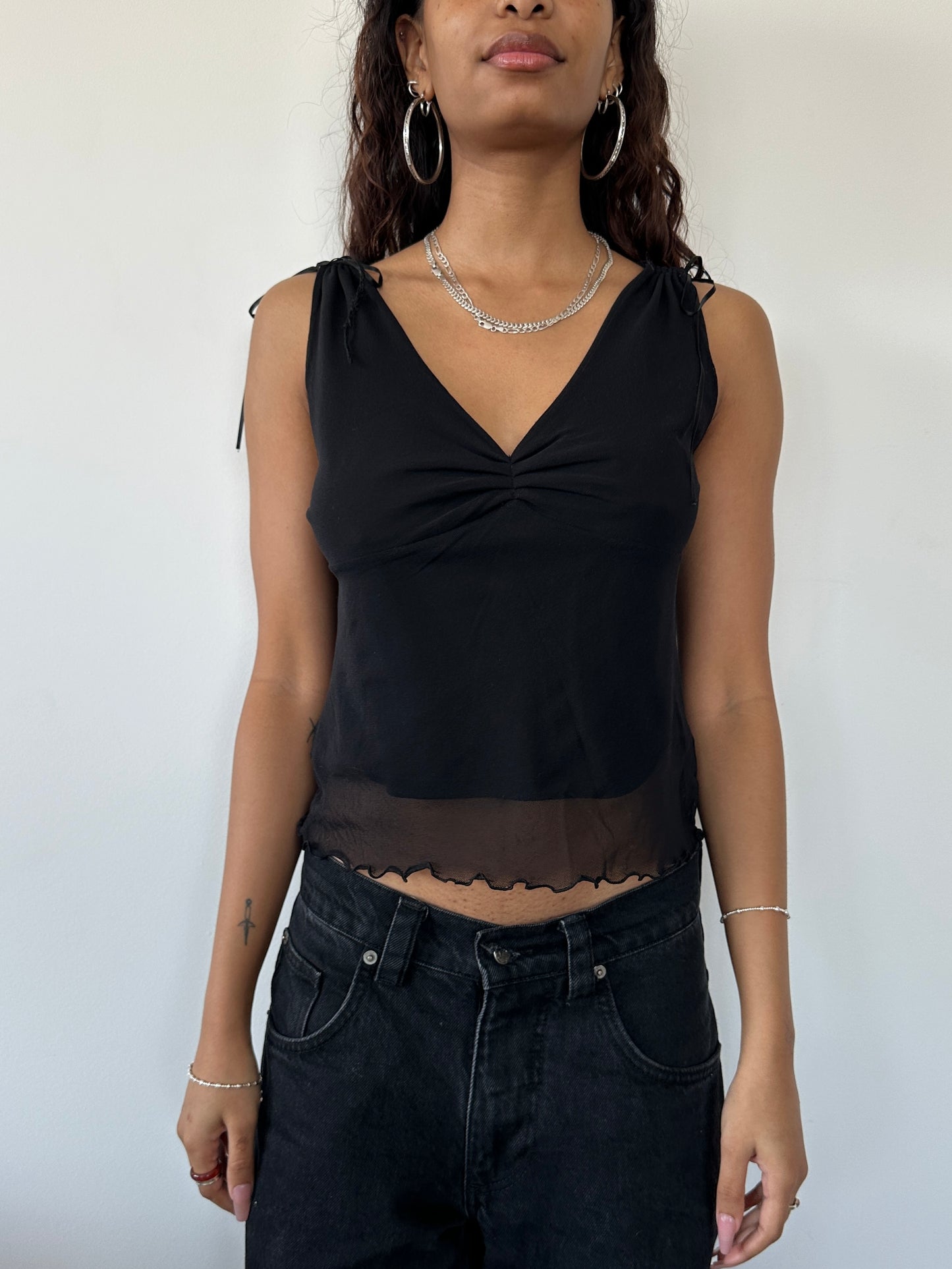 Ruched Mesh Top ⋆ Size M