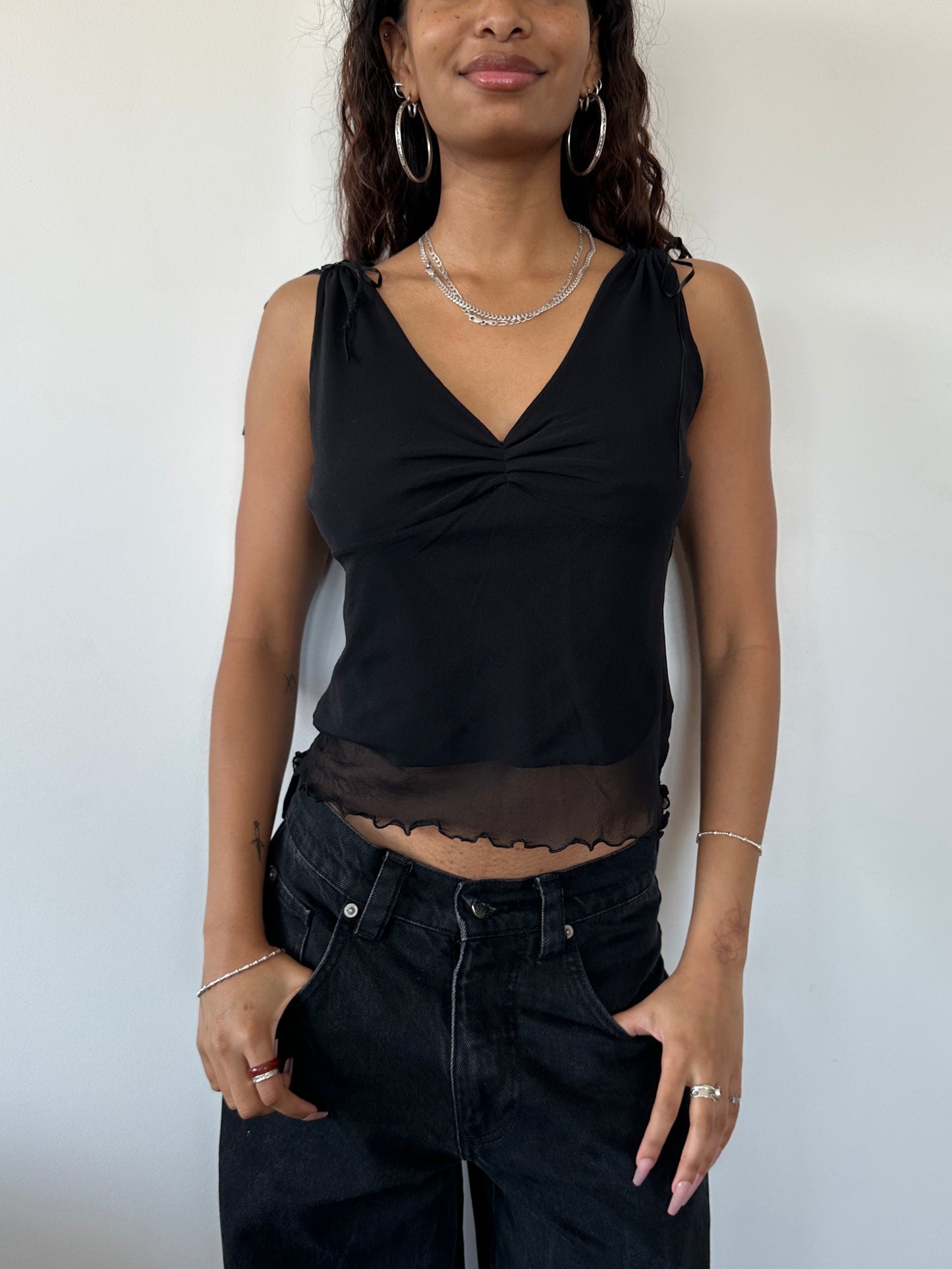 Ruched Mesh Top ⋆ Size M