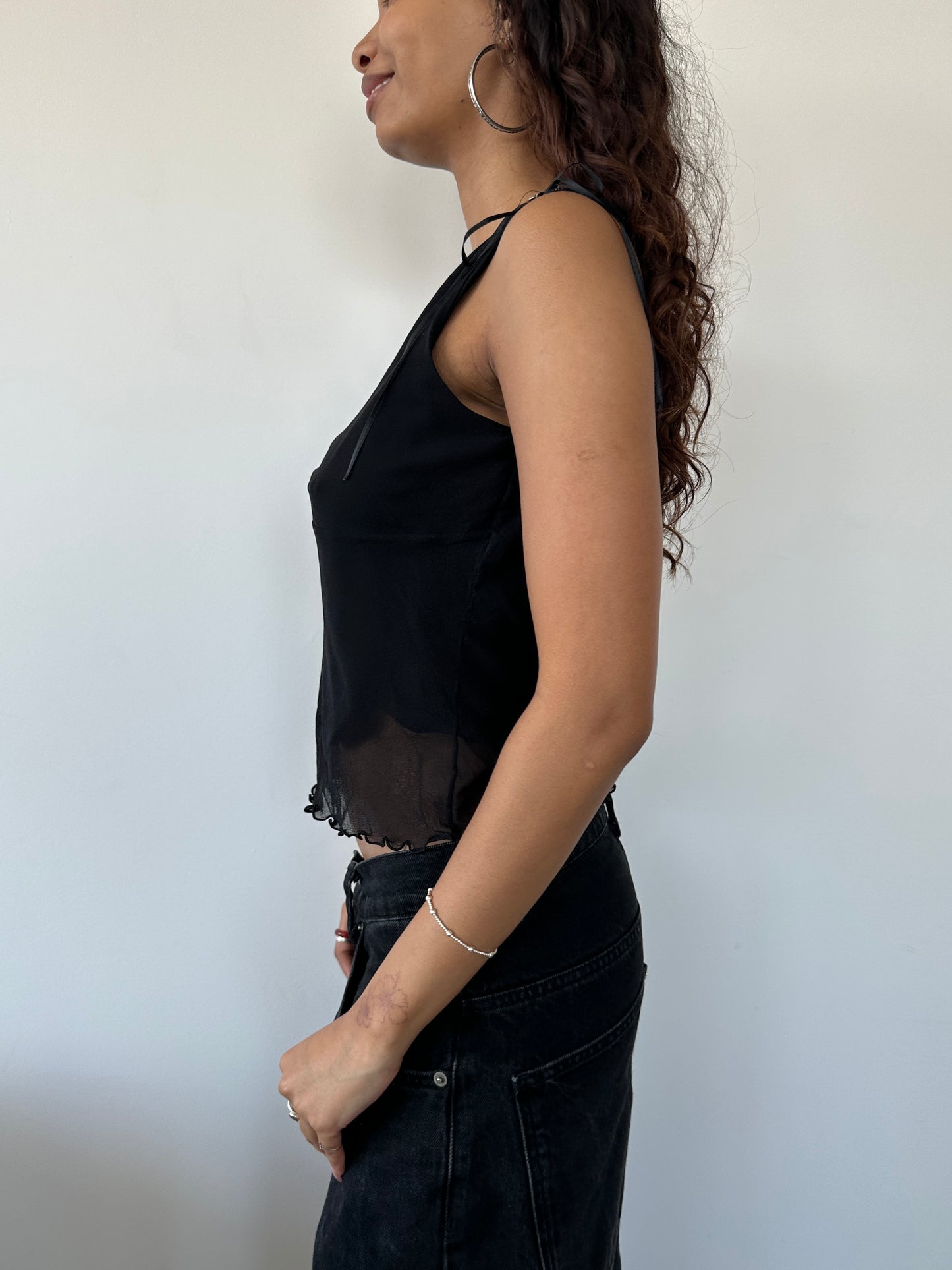 Ruched Mesh Top ⋆ Size M