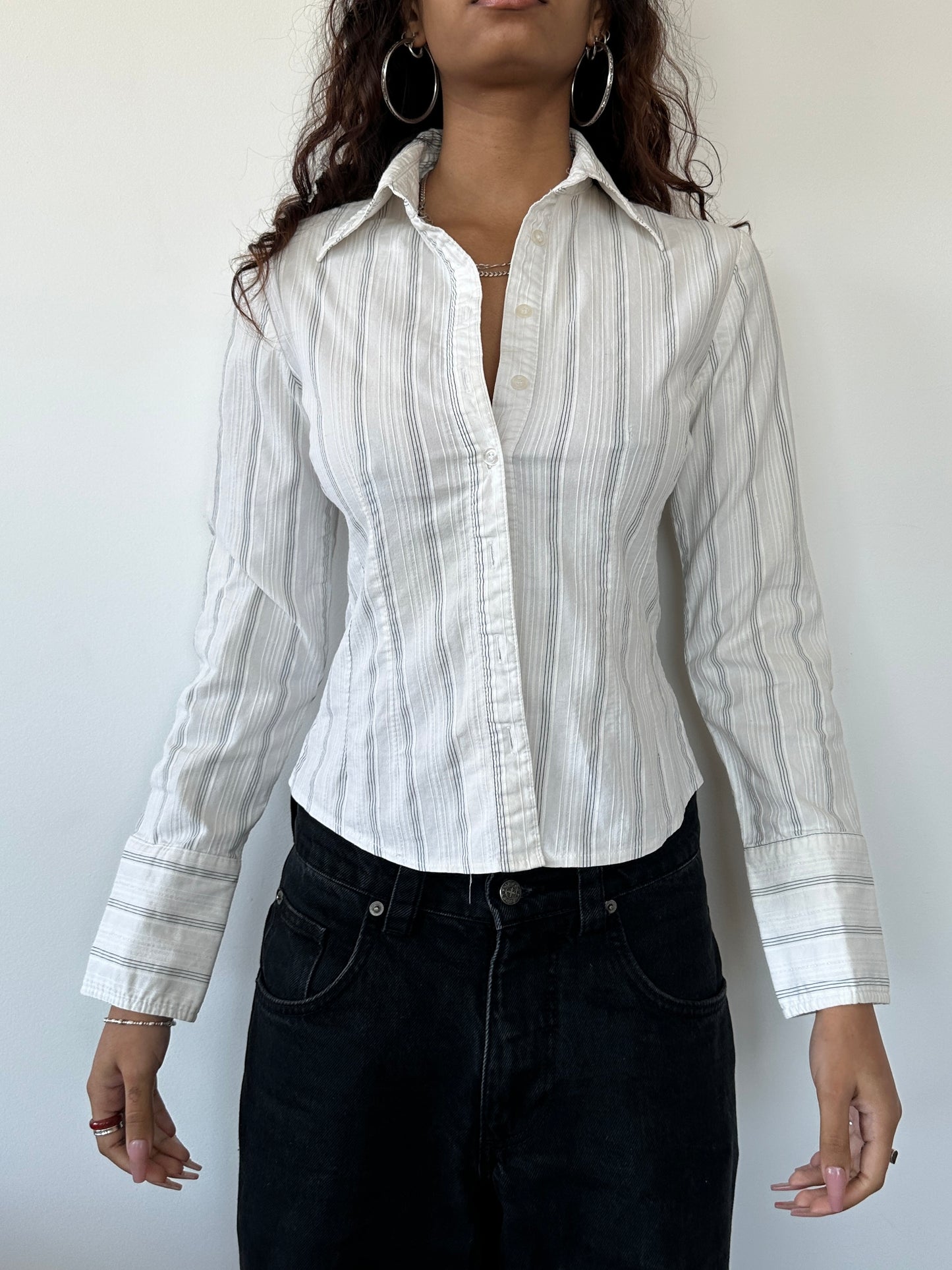 Morgan Fitted Pinstripe Shirt ⋆ Size XS/S