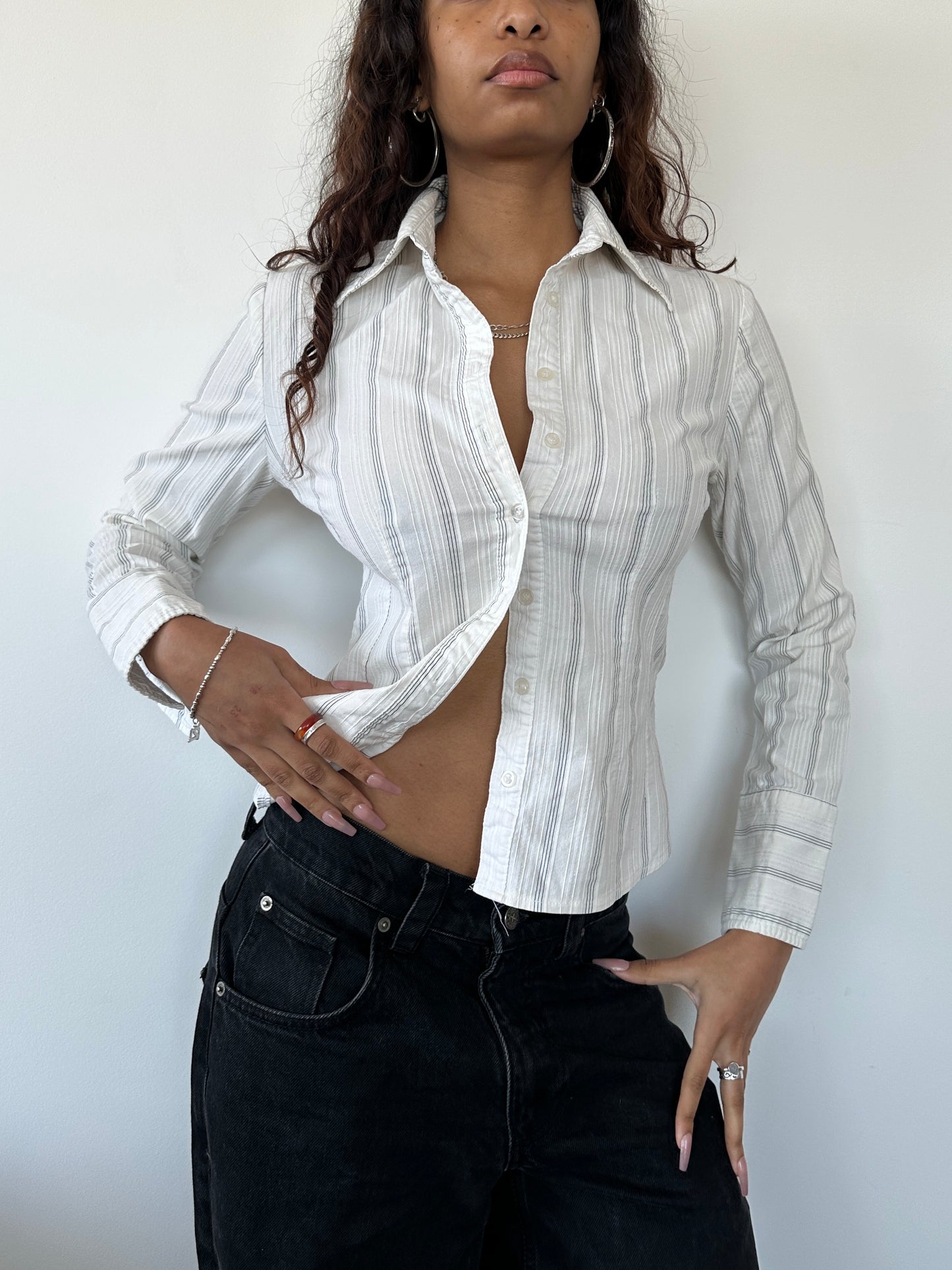 Morgan Fitted Pinstripe Shirt ⋆ Size XS/S