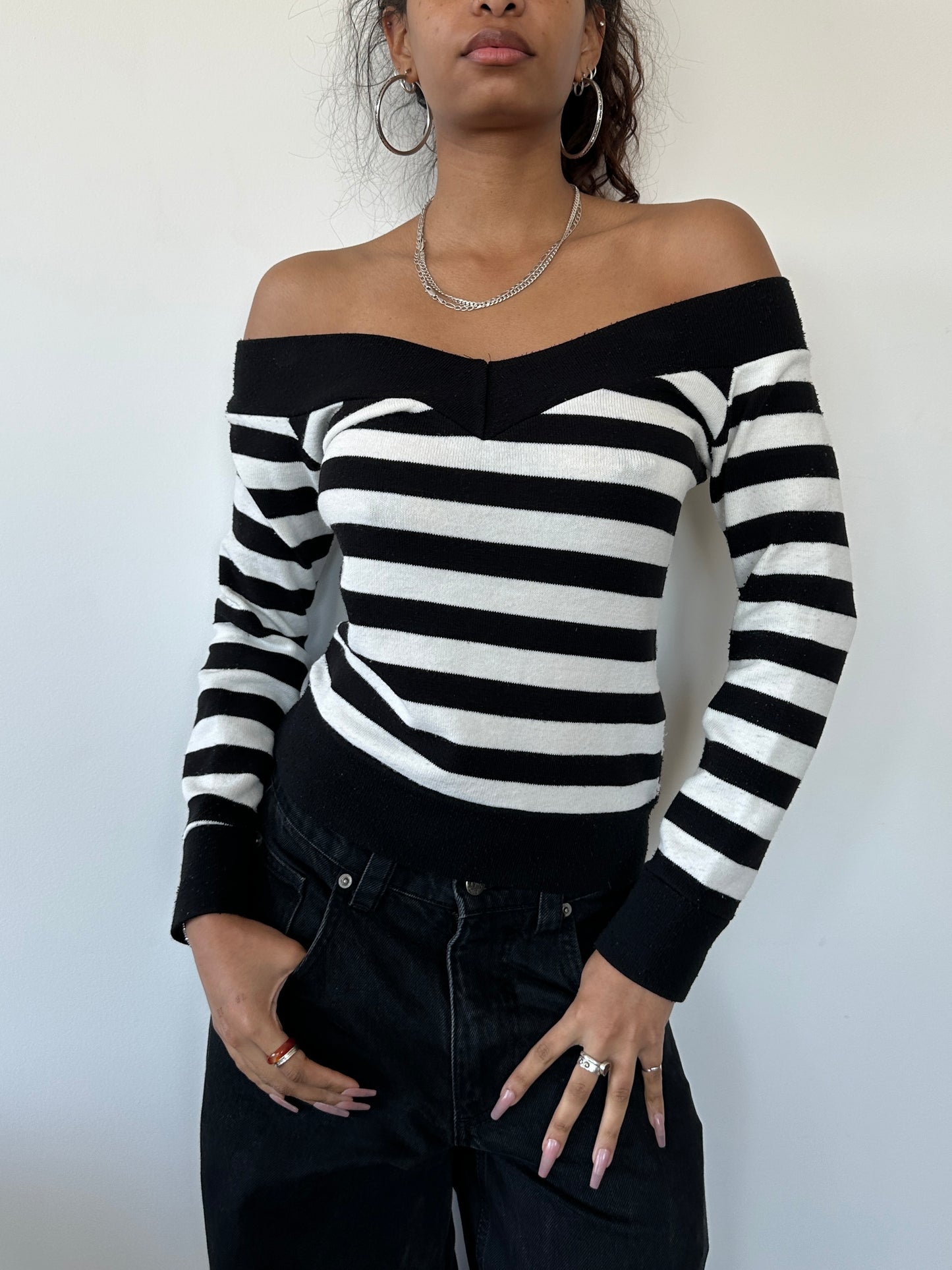 Off Shoulder Stripe Knit ⋆ Size S