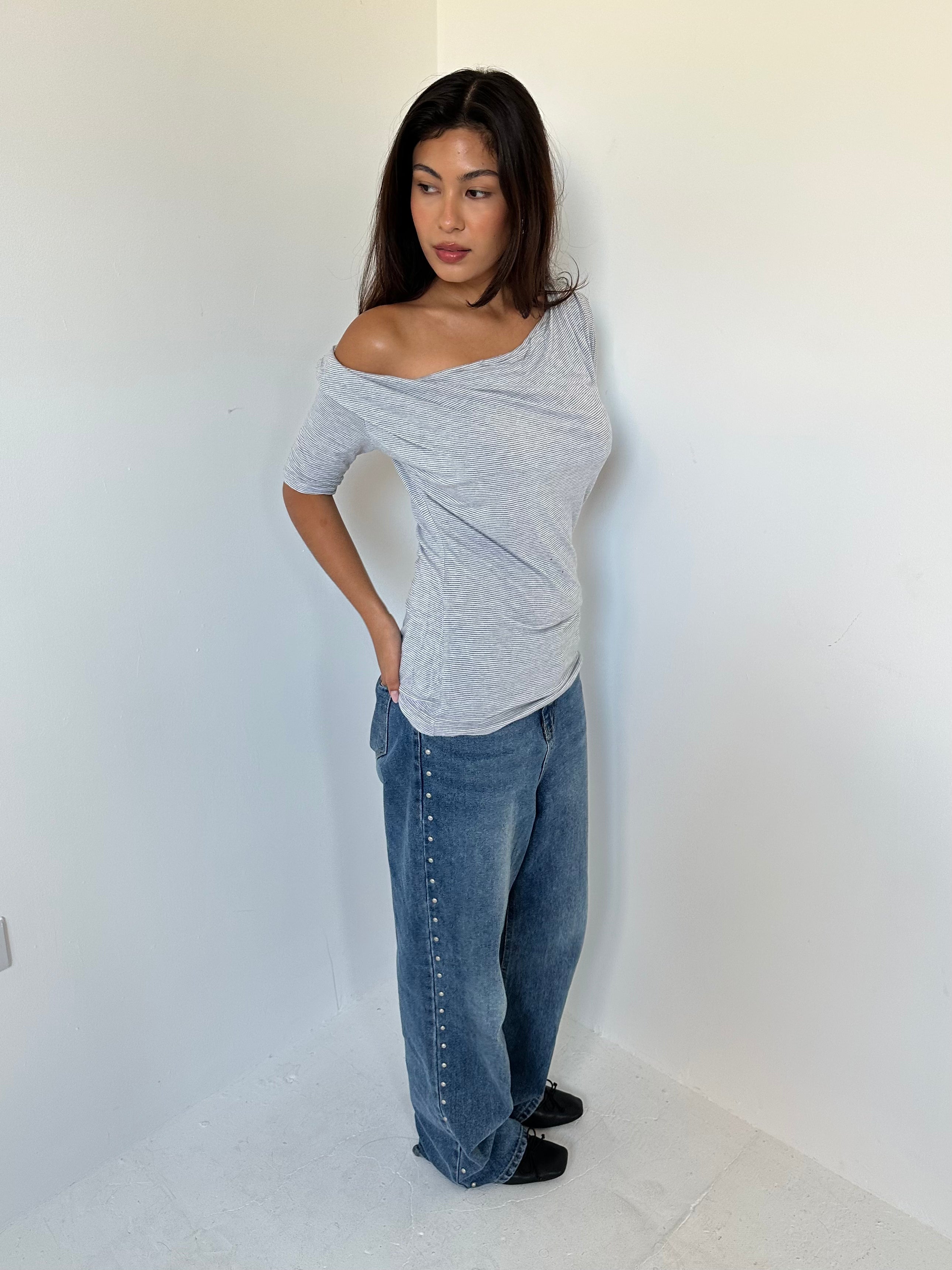 slouch stripe top — size s/m