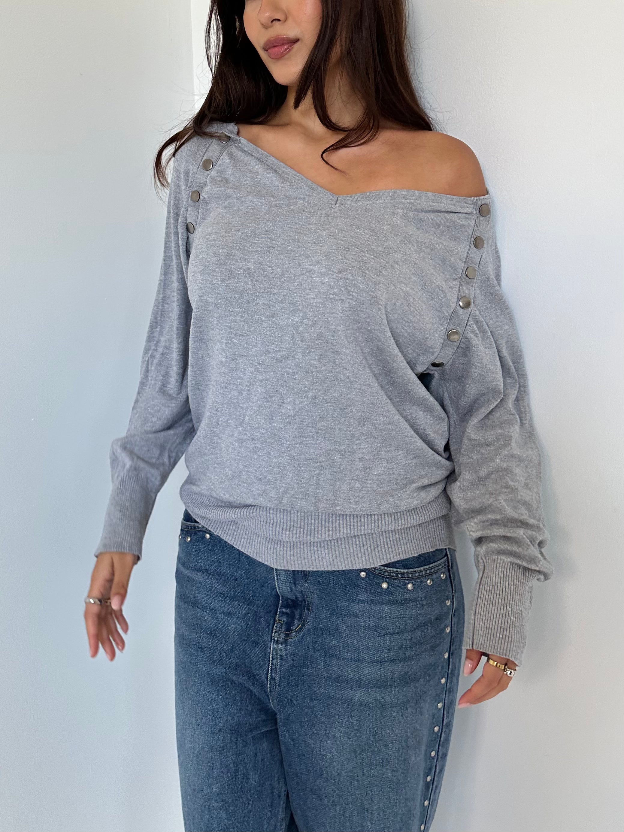 slouchy studded knit — size s/m