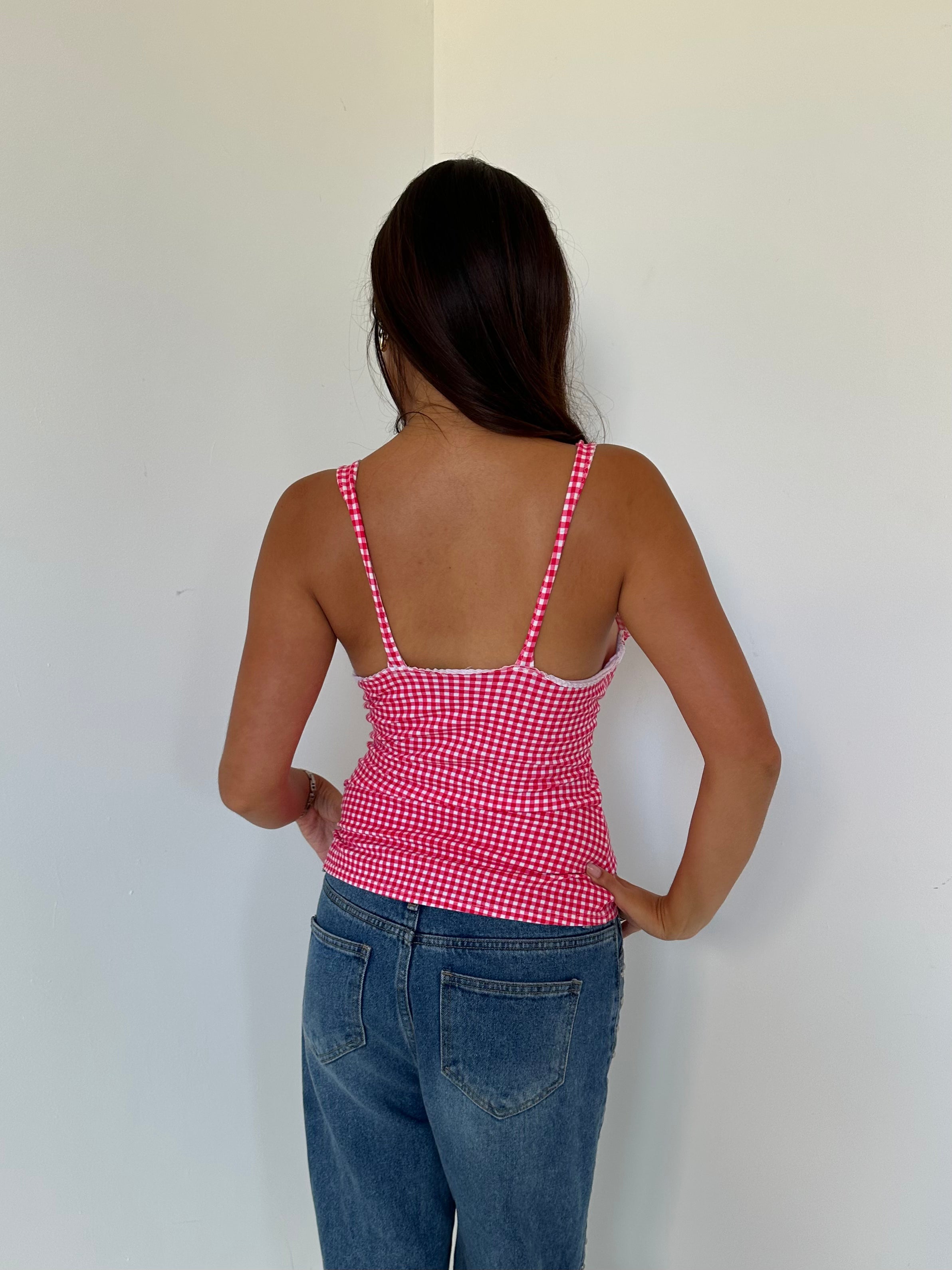 gingham bustier — size s/m