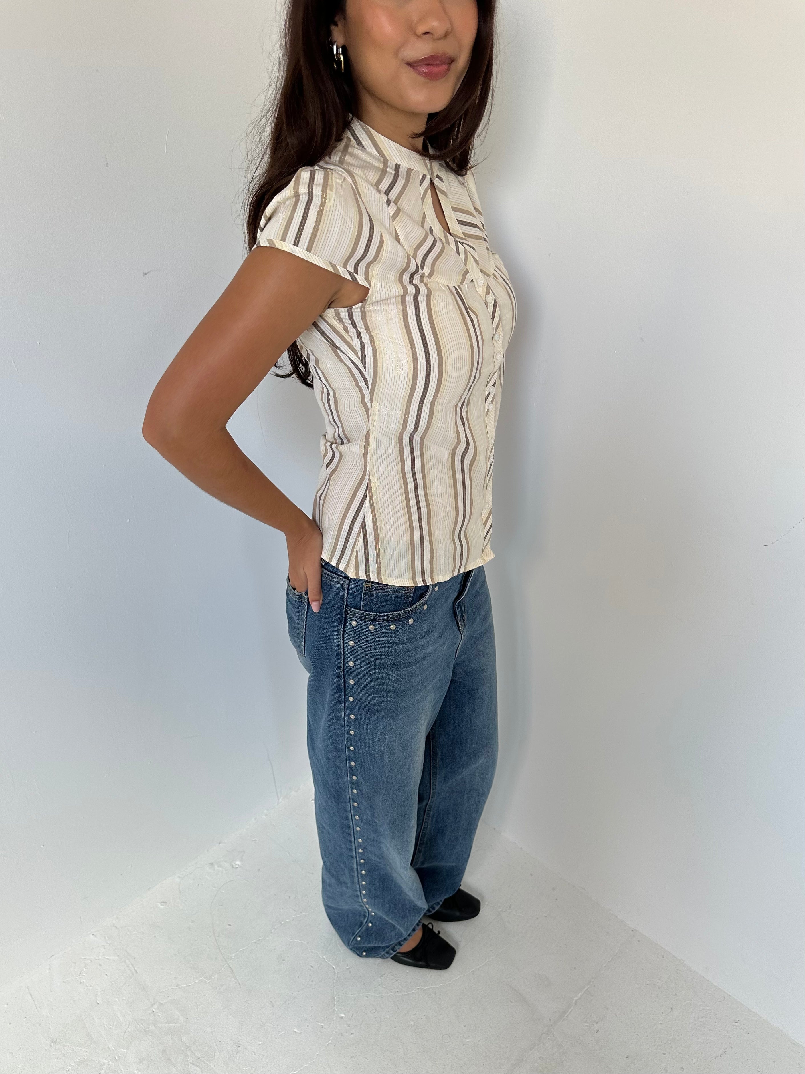 stripe blouse — size s