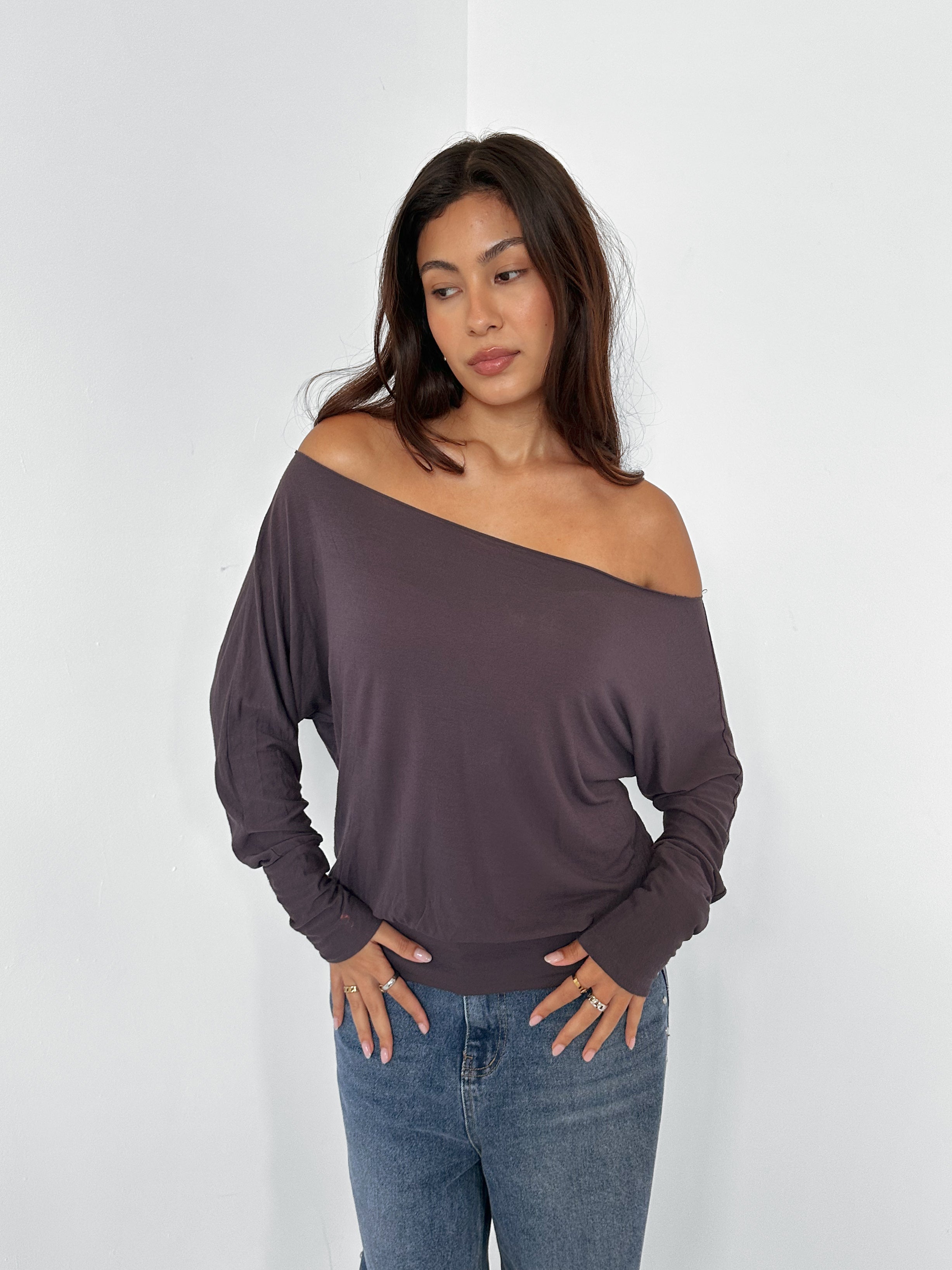 slouchy long sleeve top — size s/m