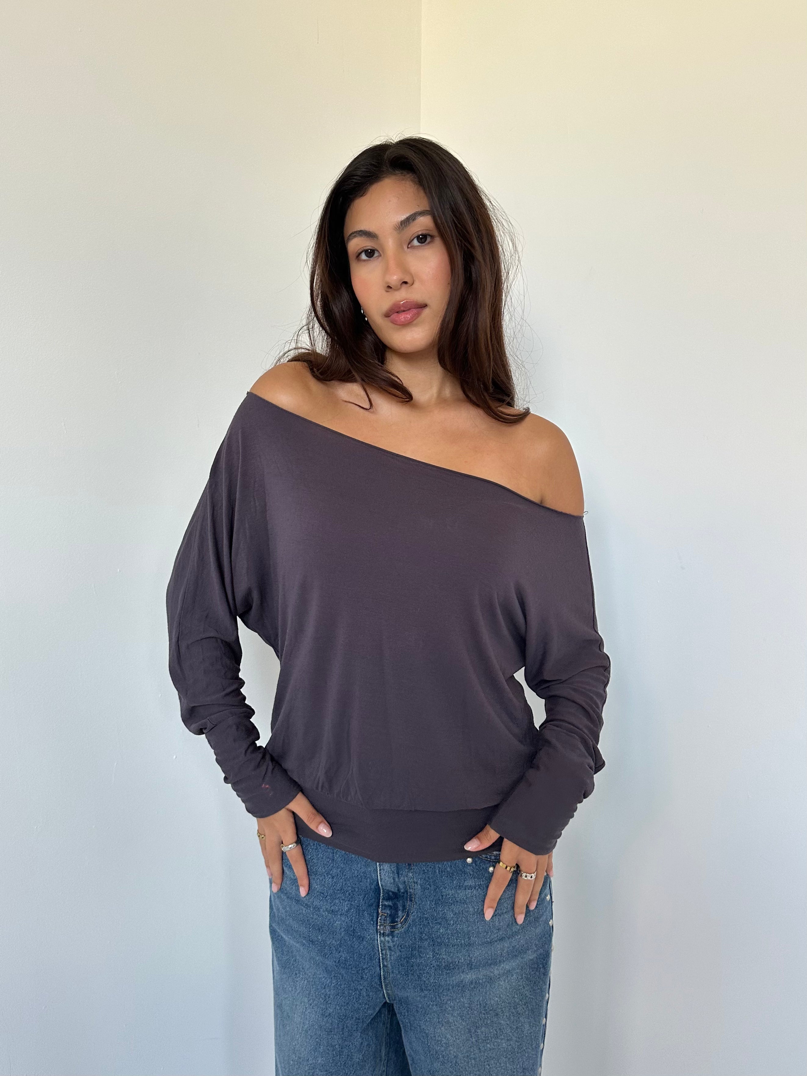 slouchy long sleeve top — size s/m