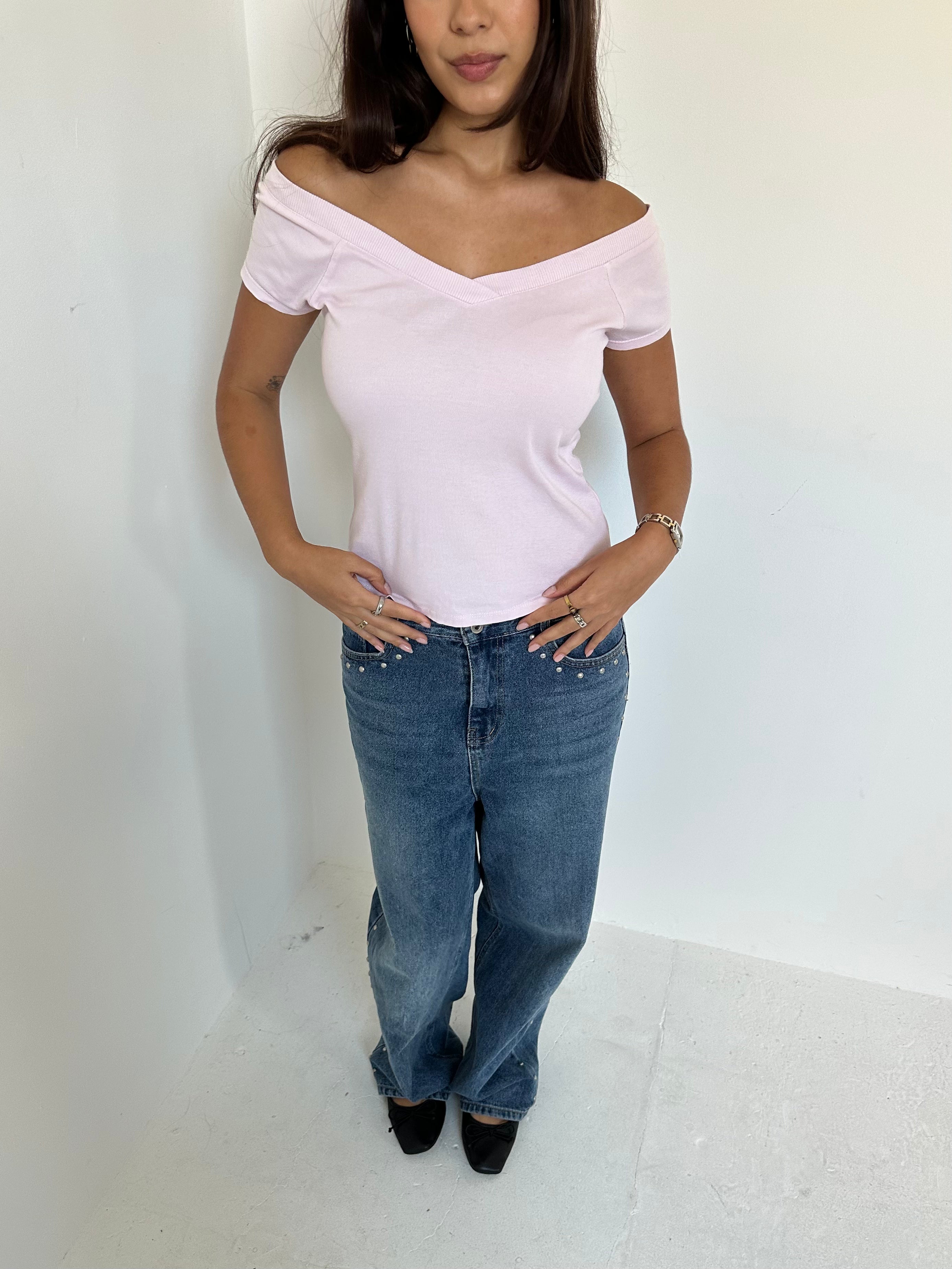off shoulder top — size xs/s