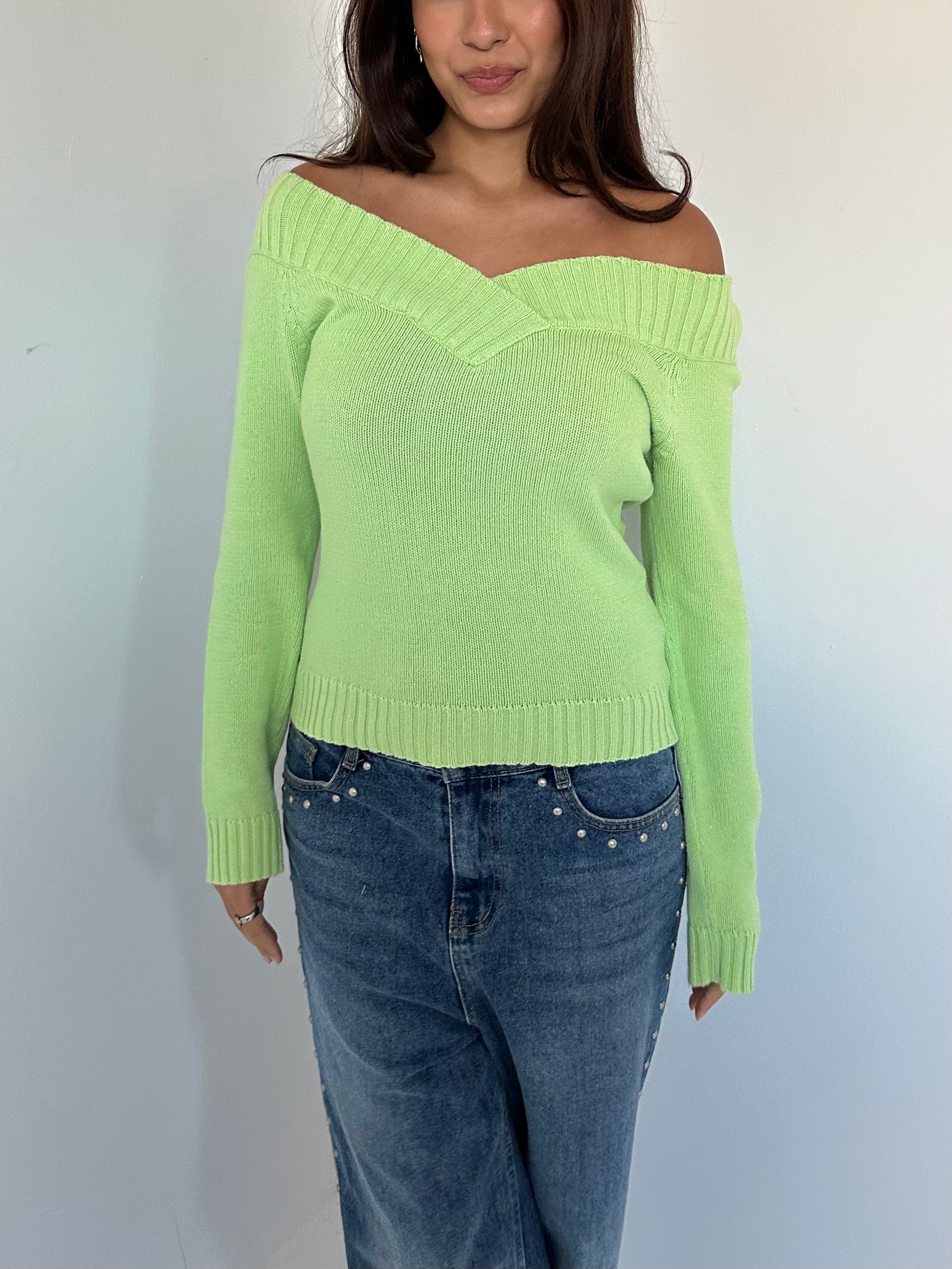 off shoulder knit — size xs/s
