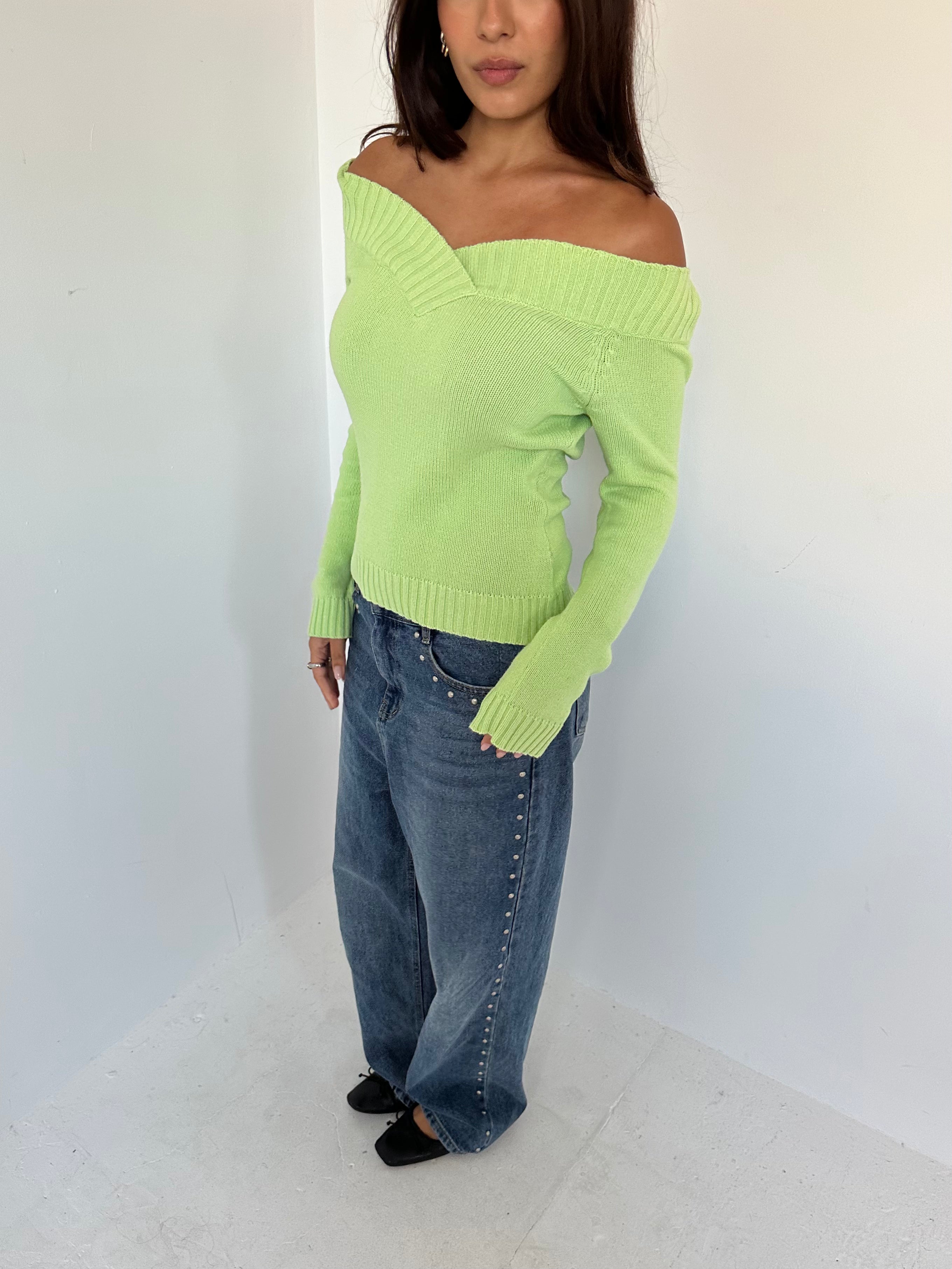 off shoulder knit — size xs/s