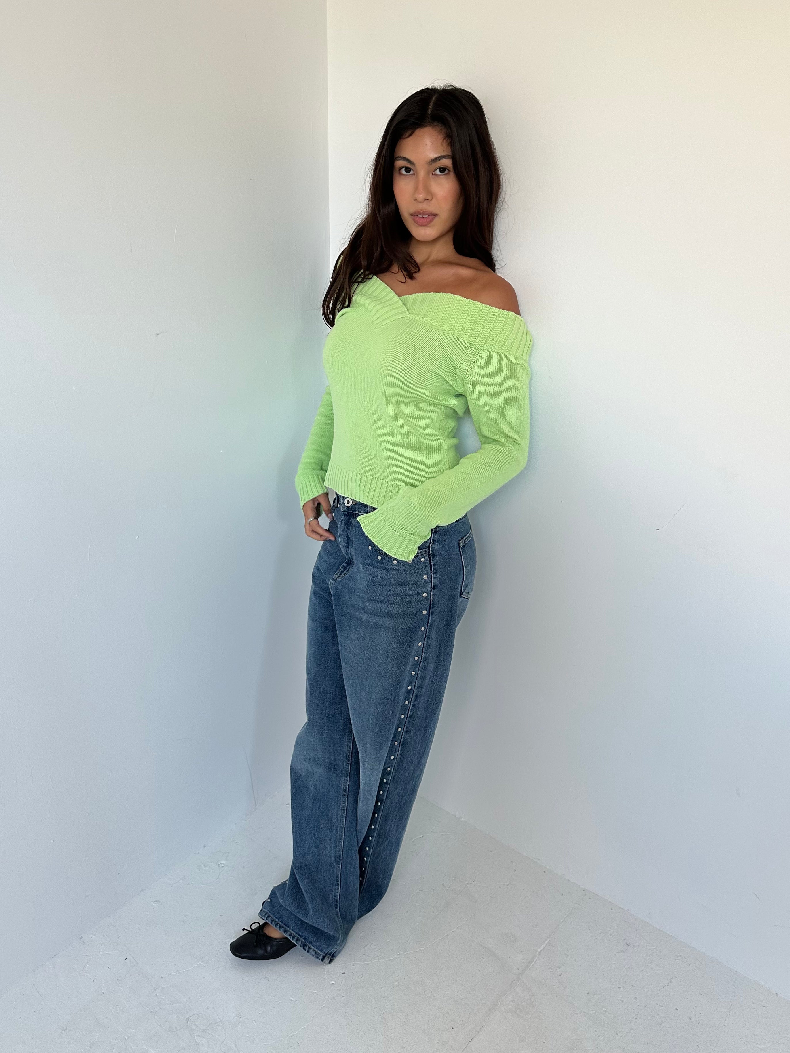 off shoulder knit — size xs/s