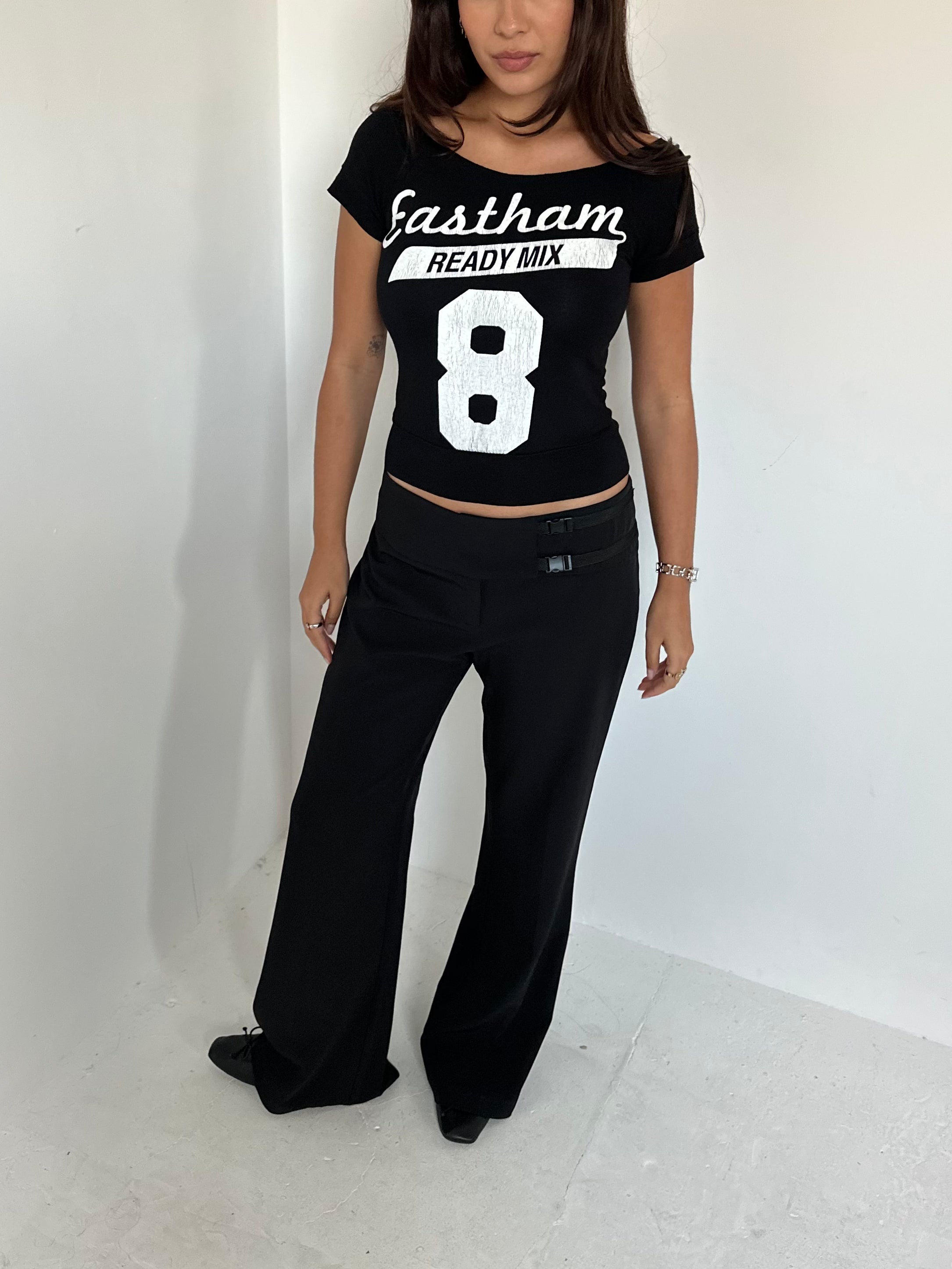 low-rise buckle trousers — size s/m