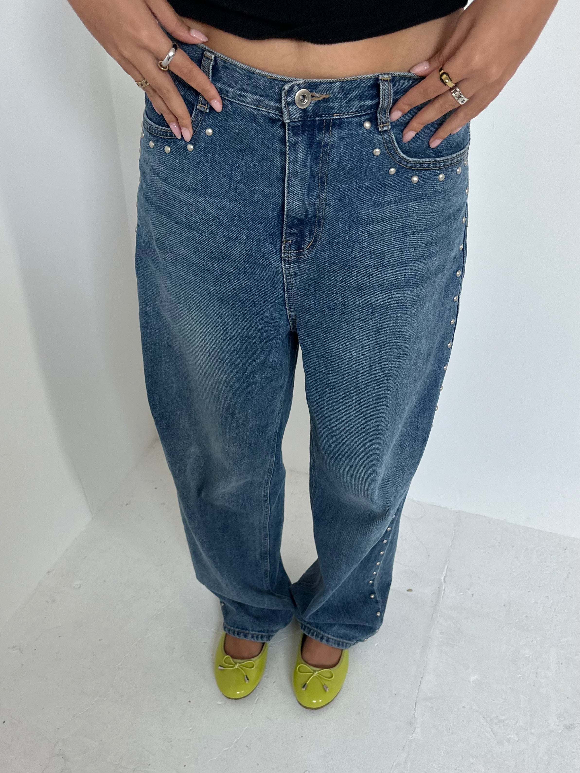 lime green ballet flats — size 5