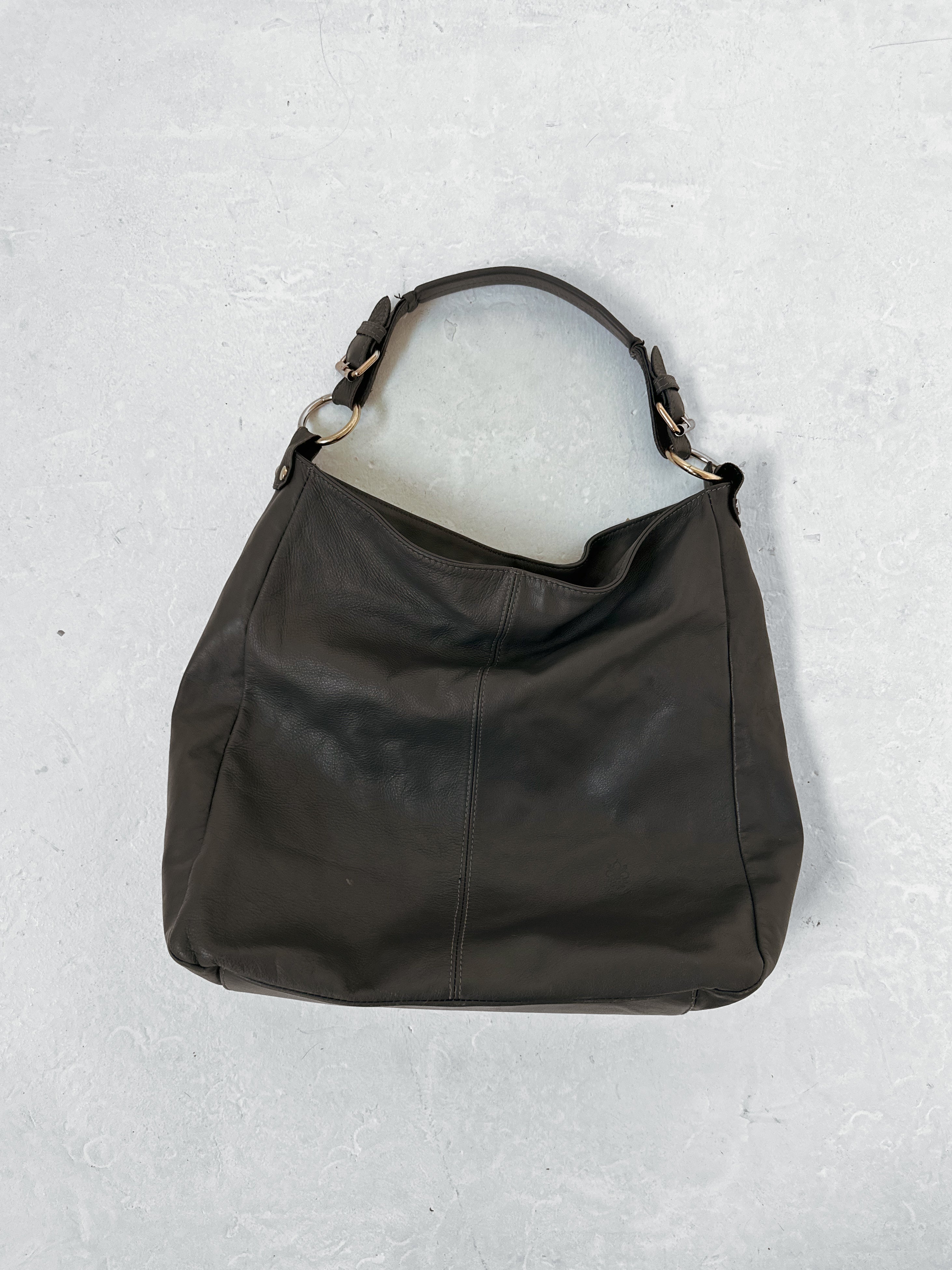 slouchy leather bag — one size