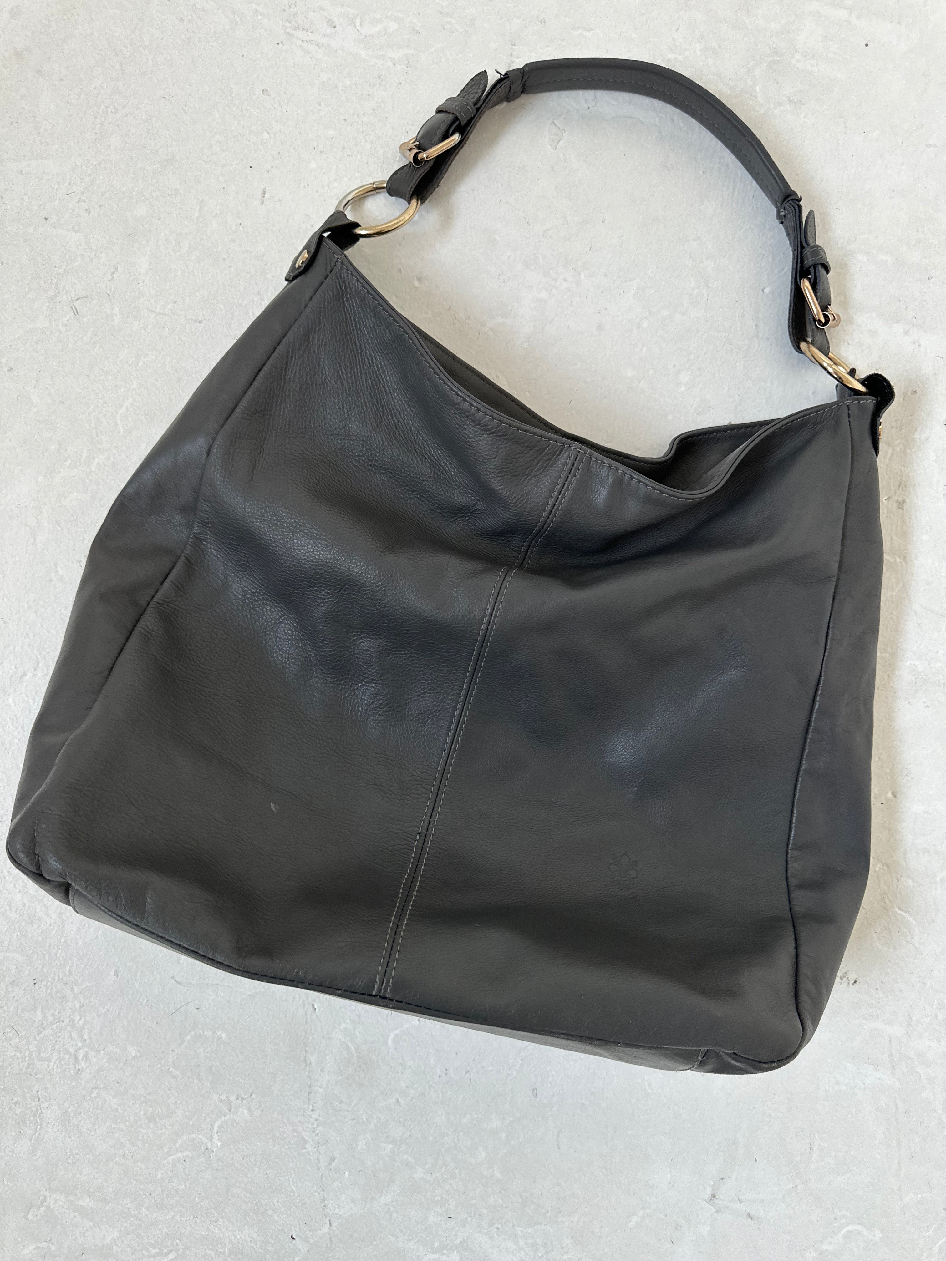 slouchy leather bag — one size