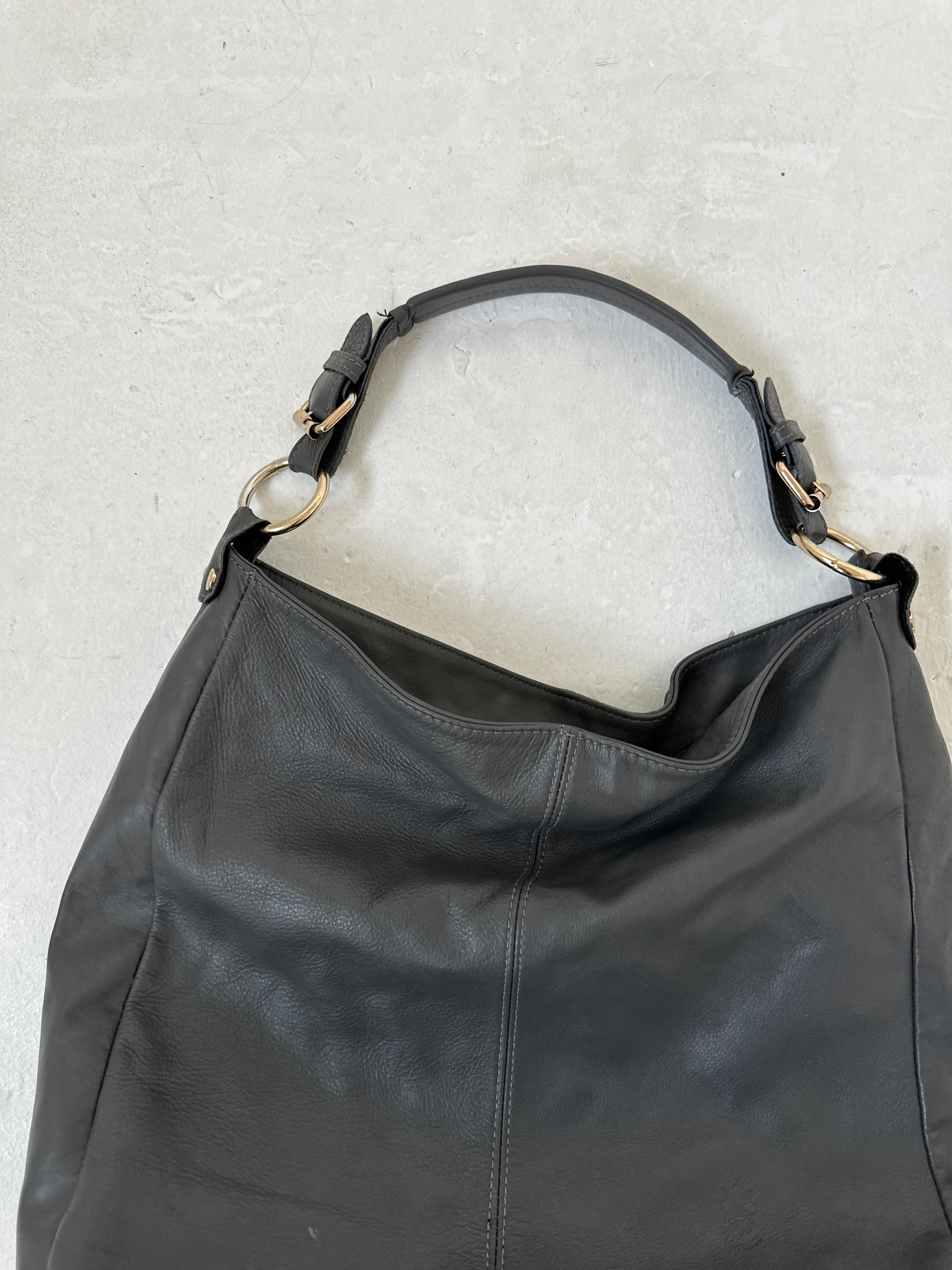 slouchy leather bag — one size