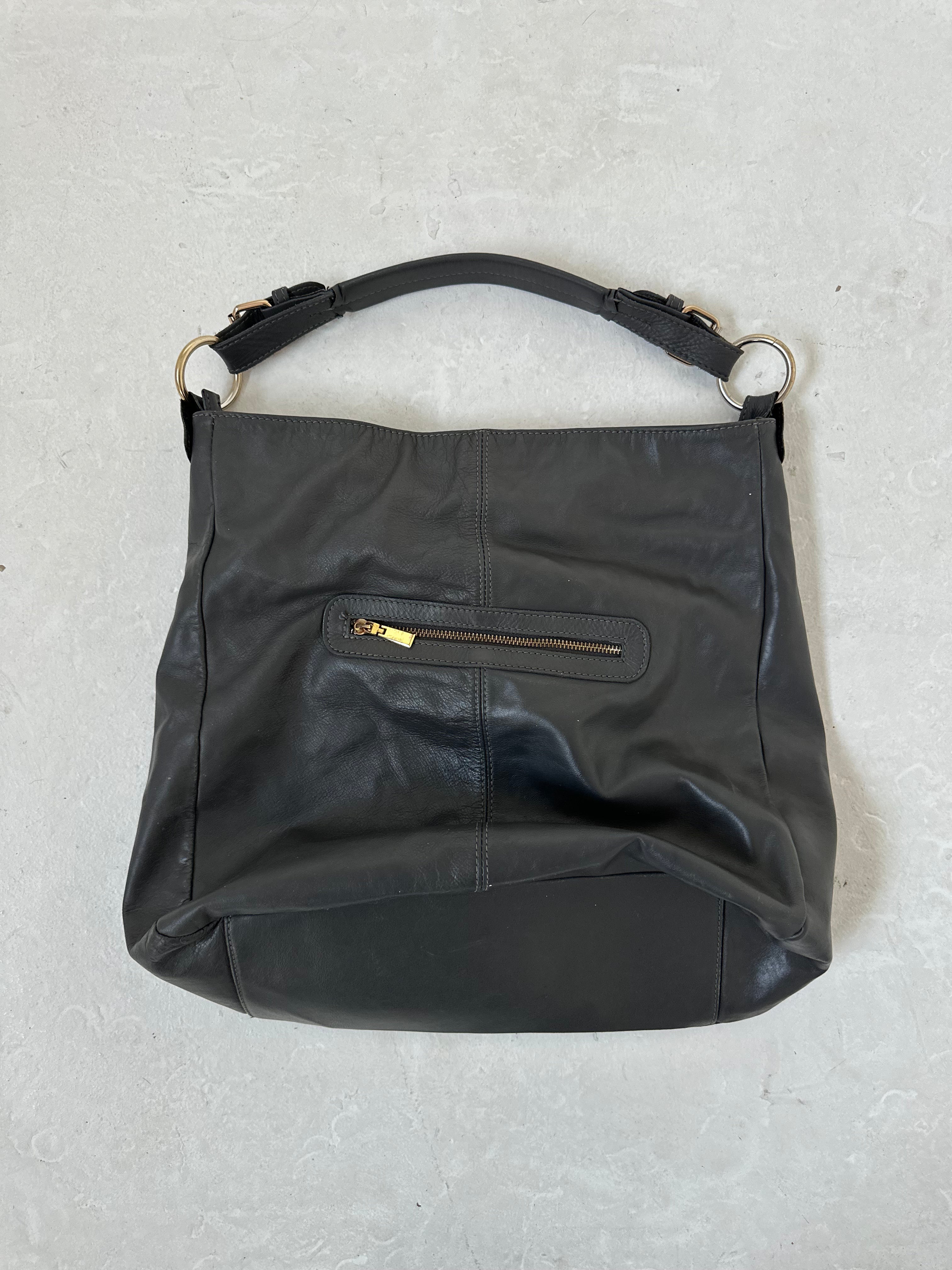 slouchy leather bag — one size
