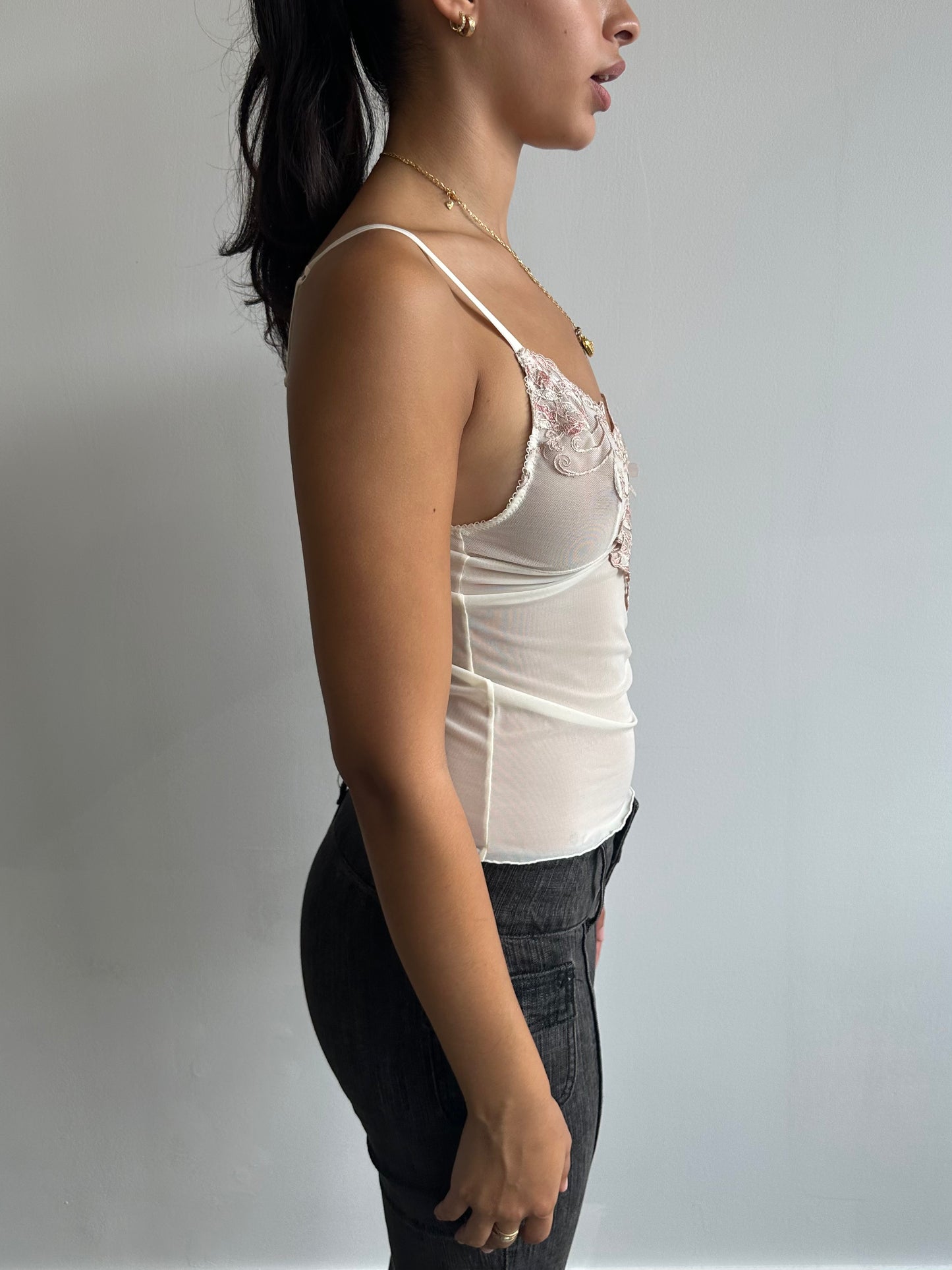 mesh + lace cami top ⋆ size s