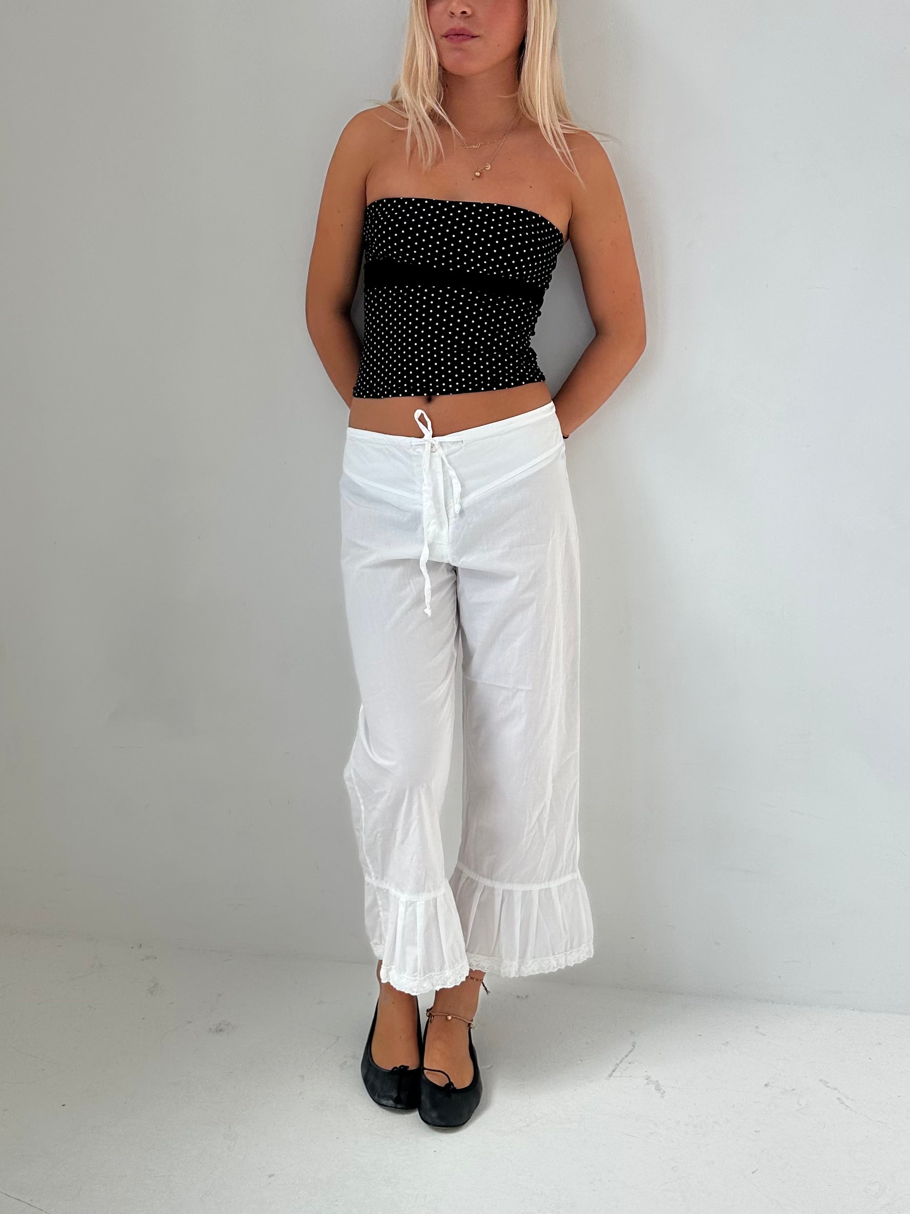 polka dot tube top — size xs/s