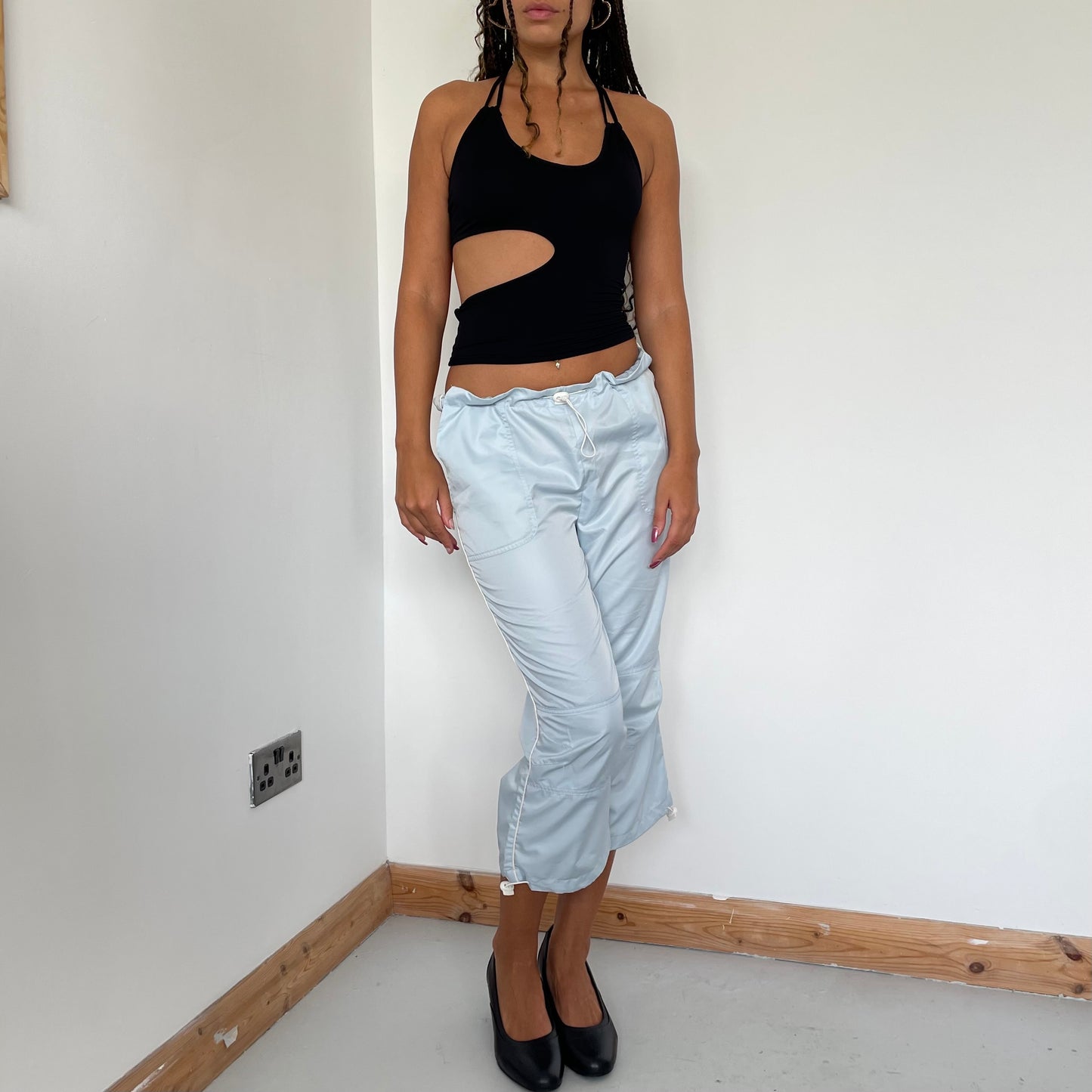 90’s Cropped Cargo Pants with Toggles - Size S