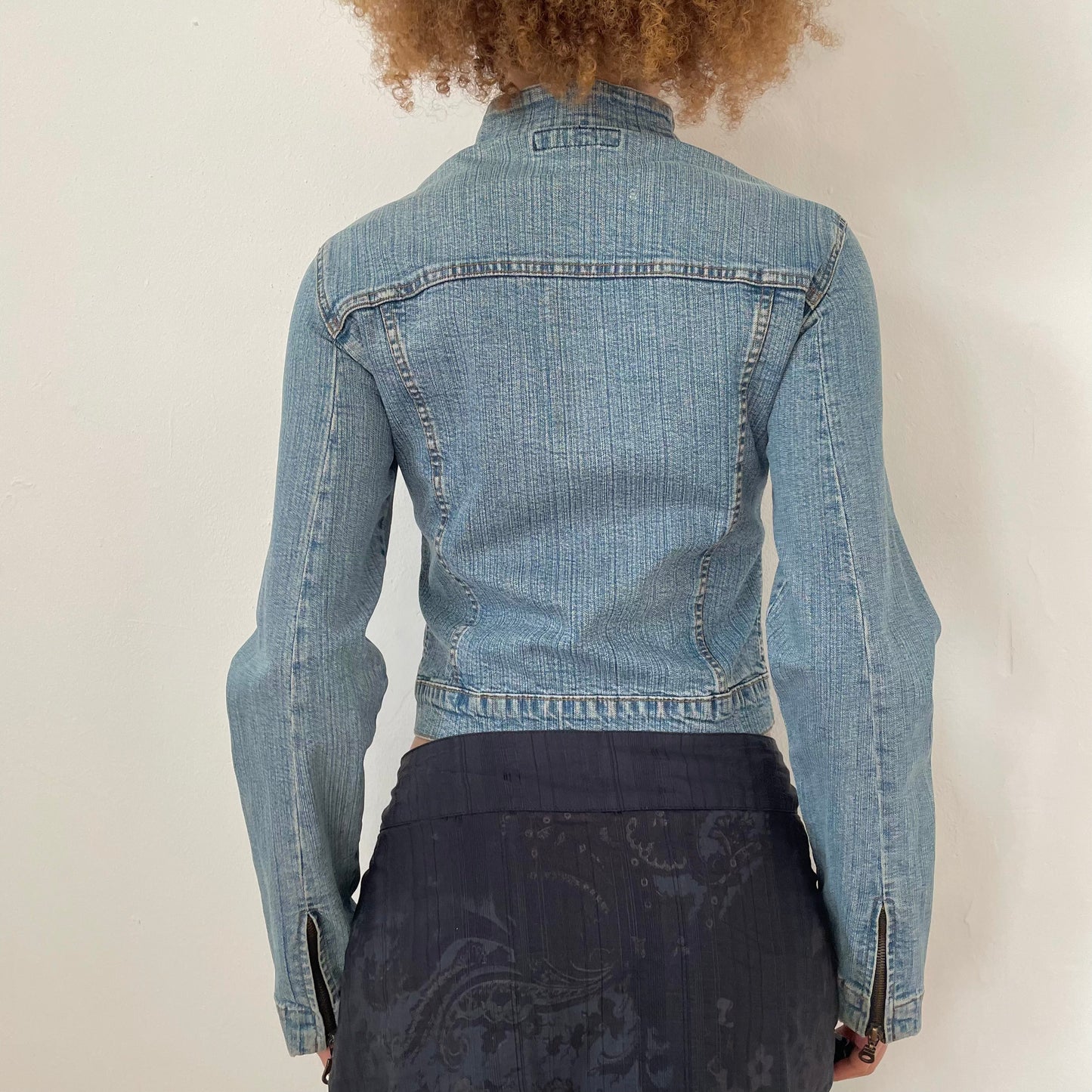 90's Moto Denim Jacket - Size XS