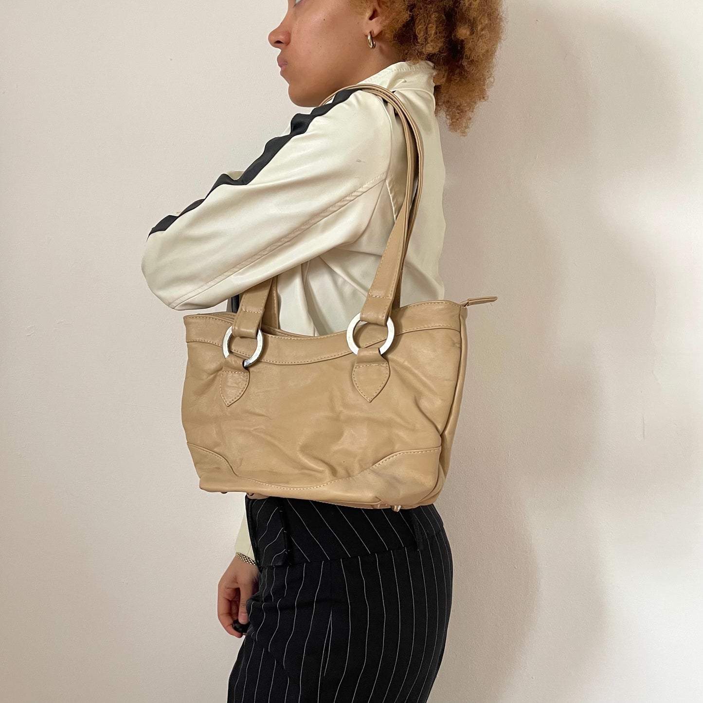 00's Faux Leather Shoulder Bag