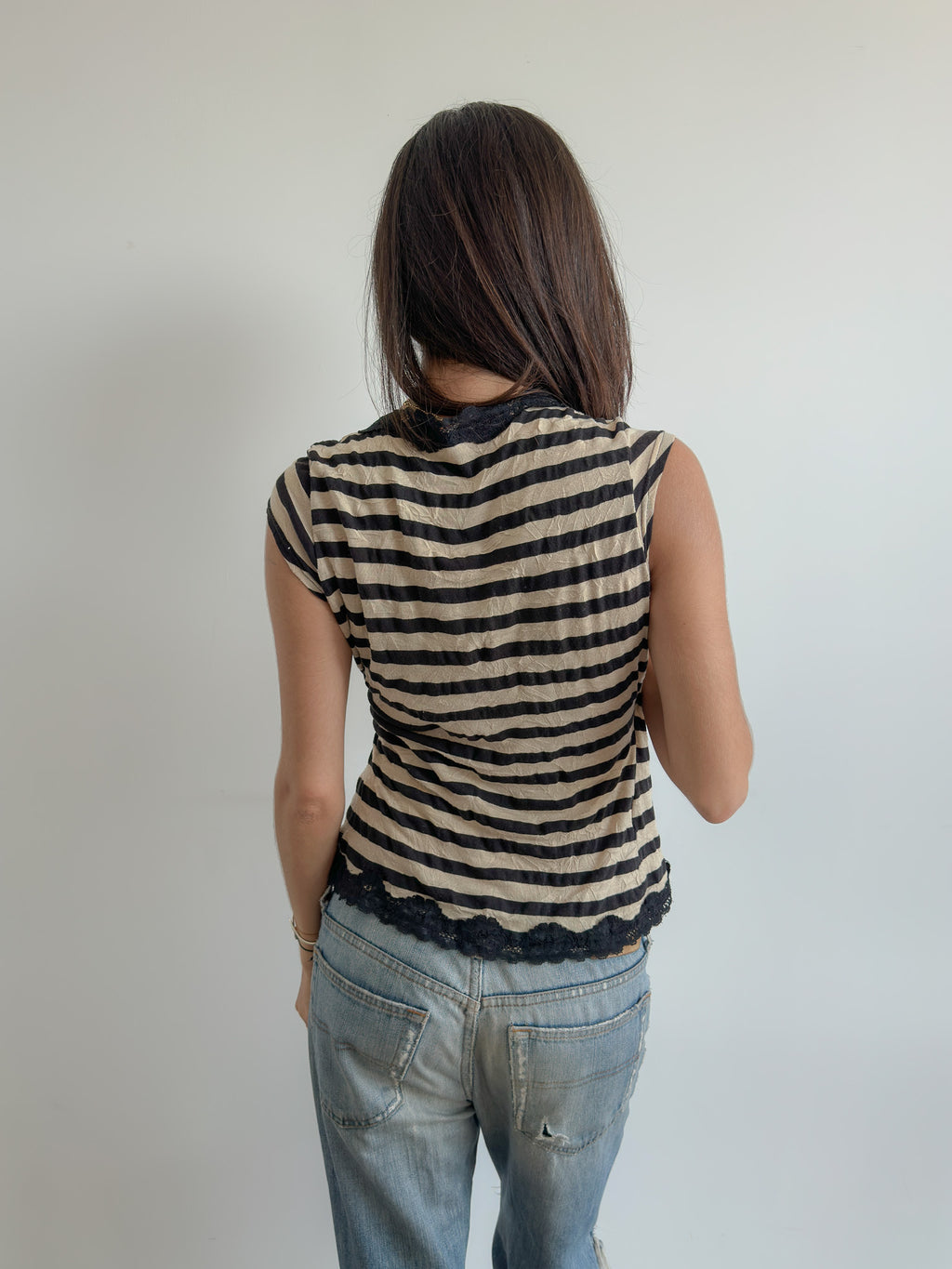 striped wrap top / size s