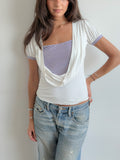 draped stripe tee / size s