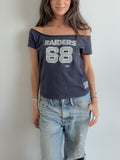 sporty off shoulder tee / size s-m