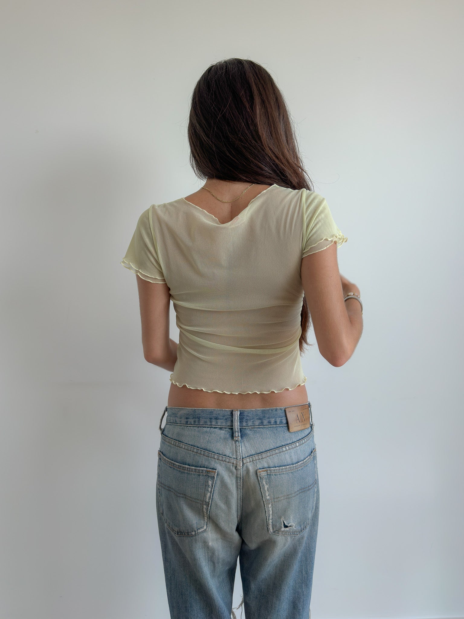mesh baby tee / size xs-s